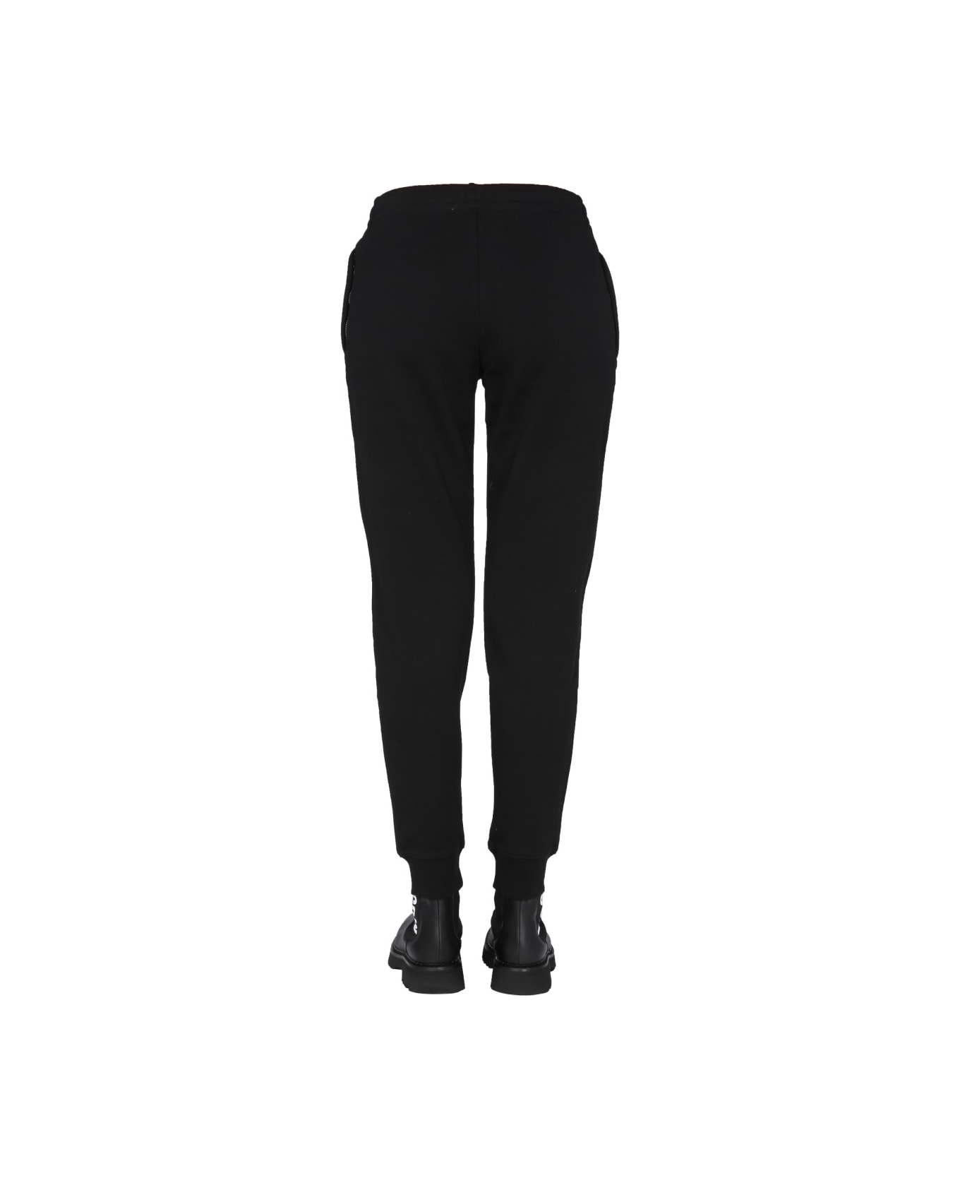Moschino Jogging Pants With Logo Print - BLACK
