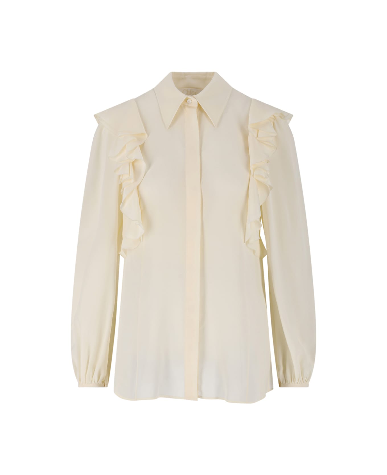 Chloé Ruffle Detail Shirt - Cream ブラウス