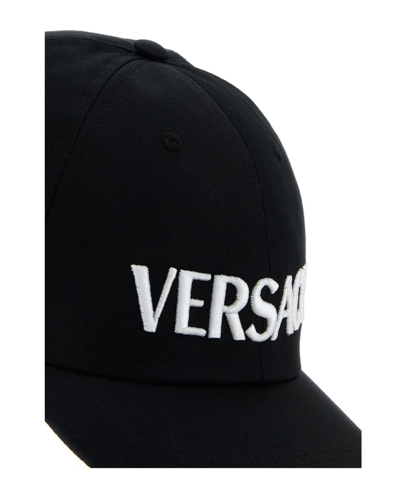 Versace Black Cotton Baseball Cap - 2B02P