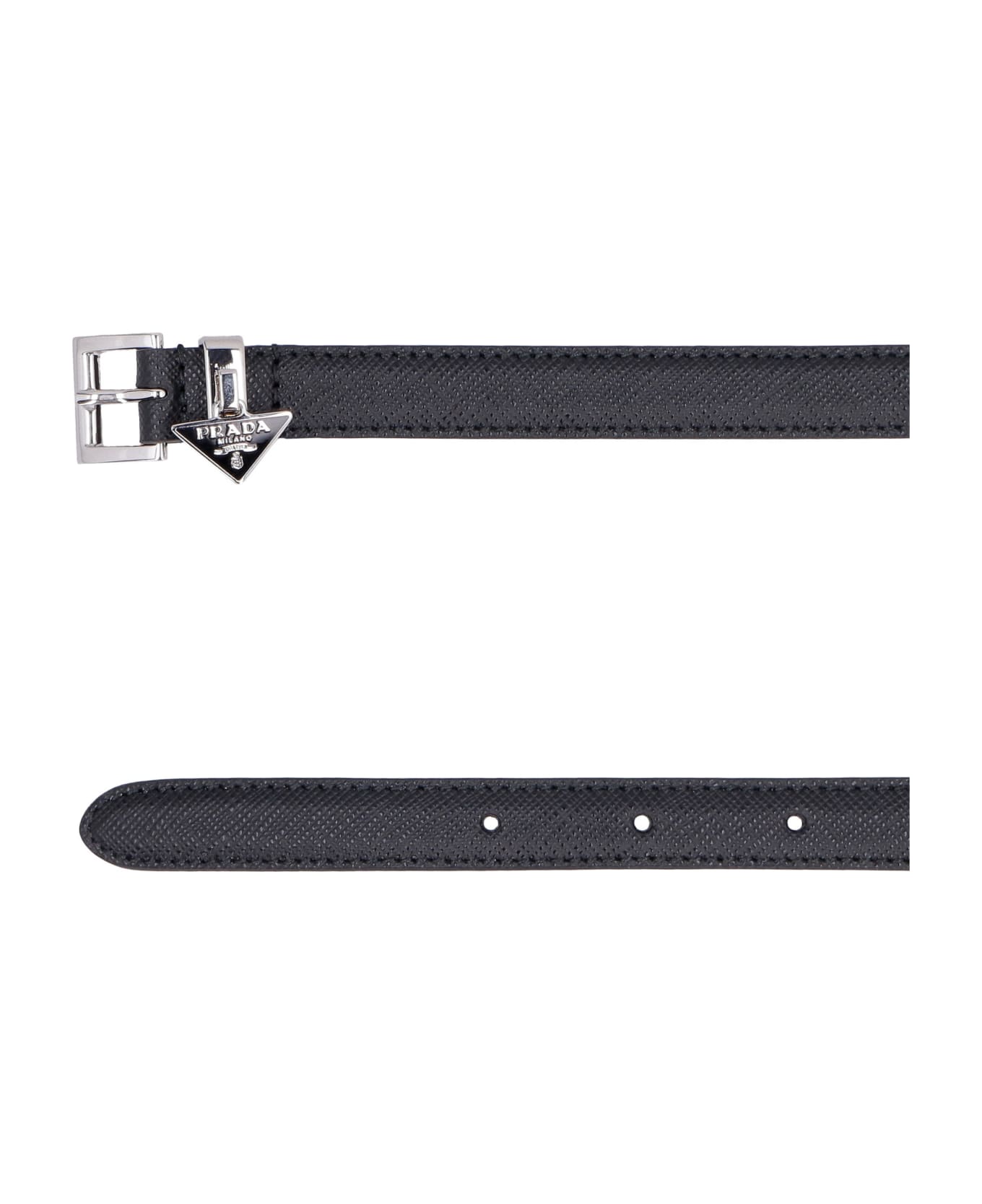 Prada Saffiano Print Leather Belt - Nero 1