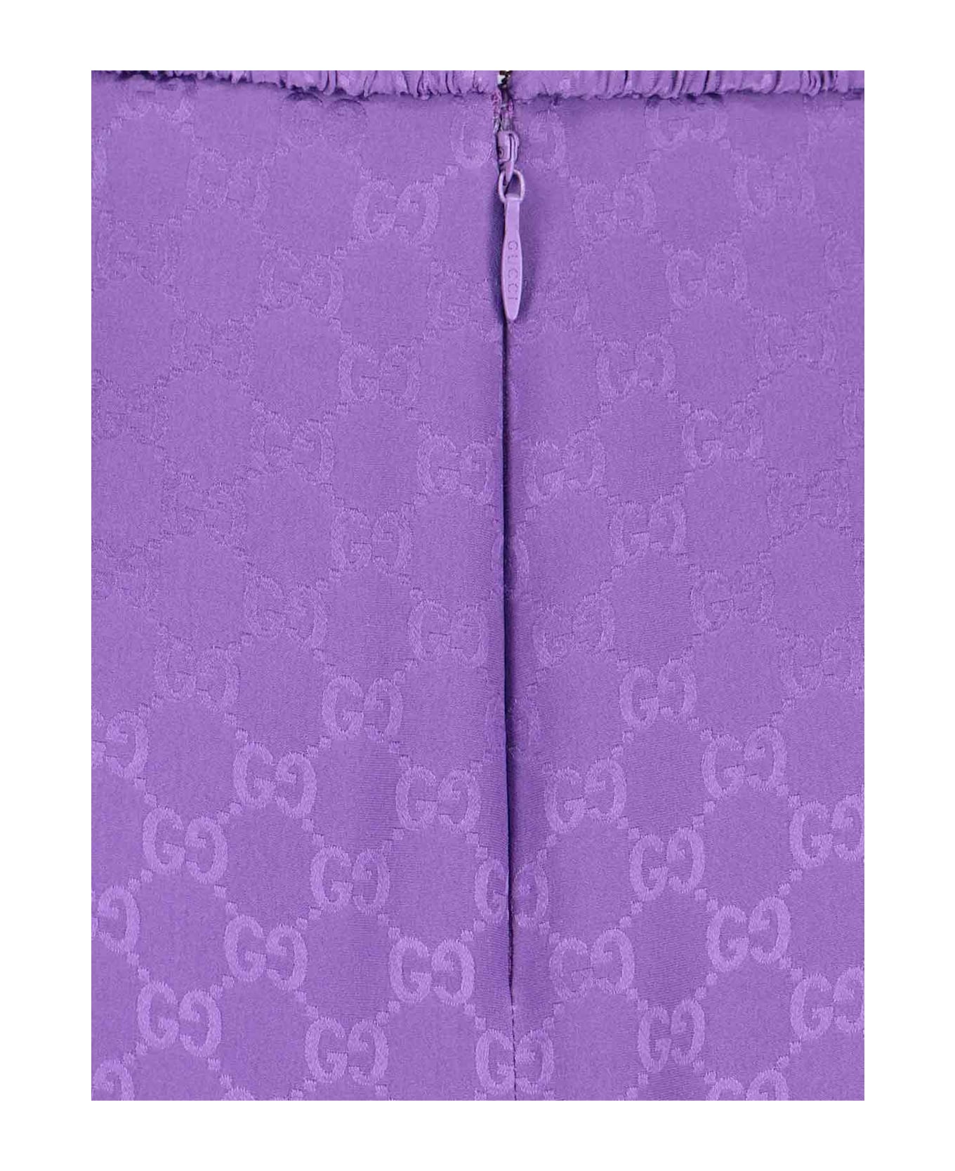 Gucci Silk Midi Skirt - Purple