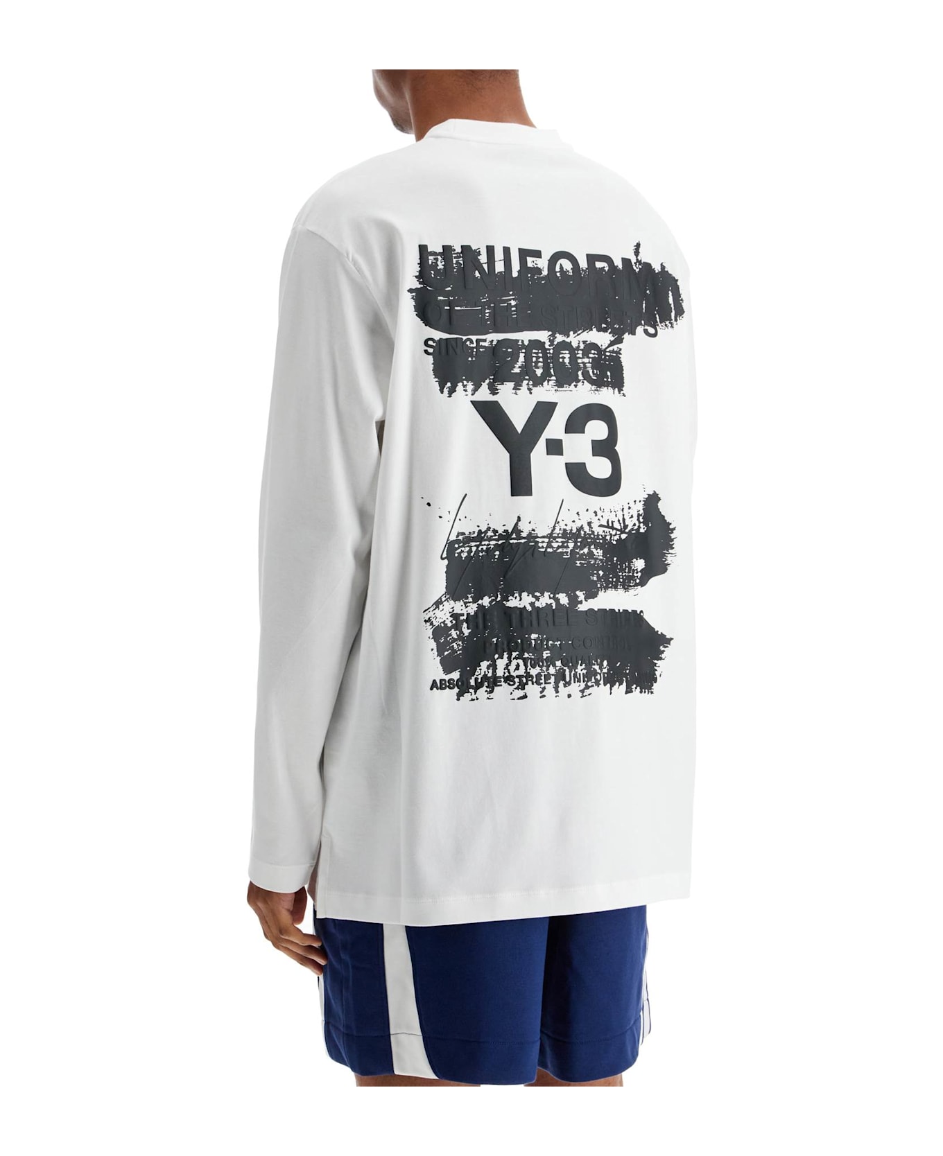 Y-3 White Cotton T-shirt With Graphic Print - White