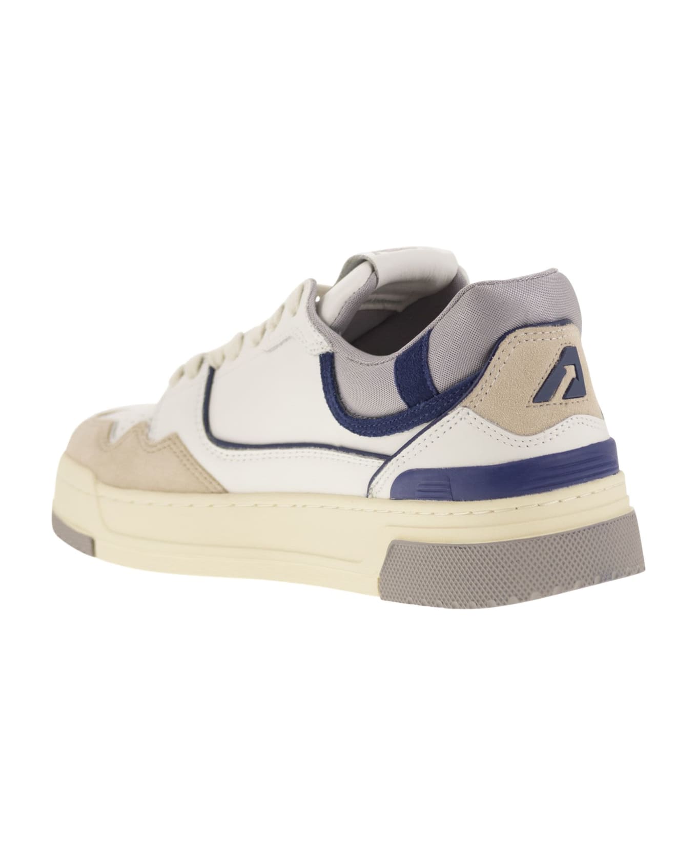 Autry Clc - Leather Sneakers - White/blue