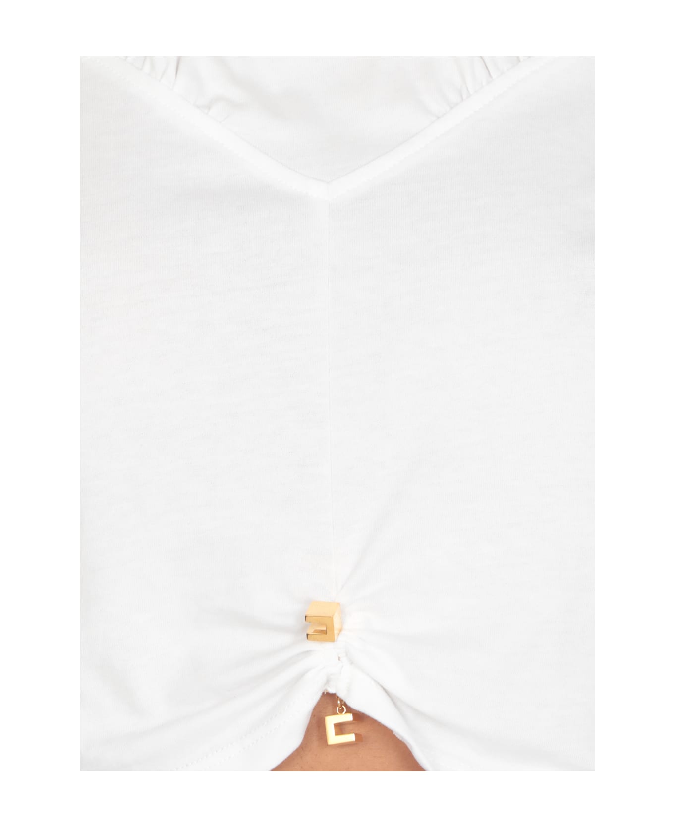 Elisabetta Franchi T-shirt With Drape - White
