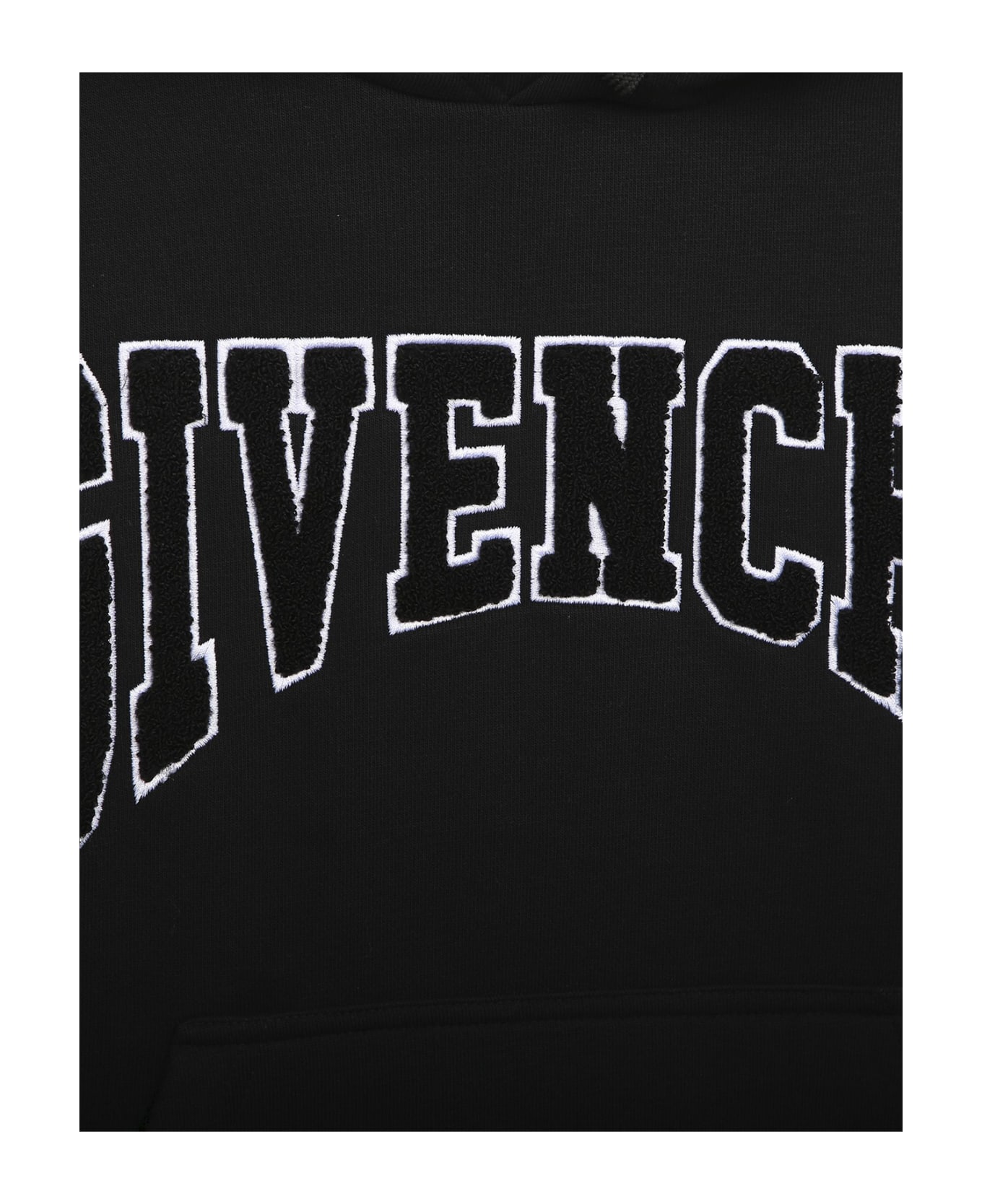 Givenchy Black Hoodie With Embroidered Logo - B Nero ニットウェア＆スウェットシャツ