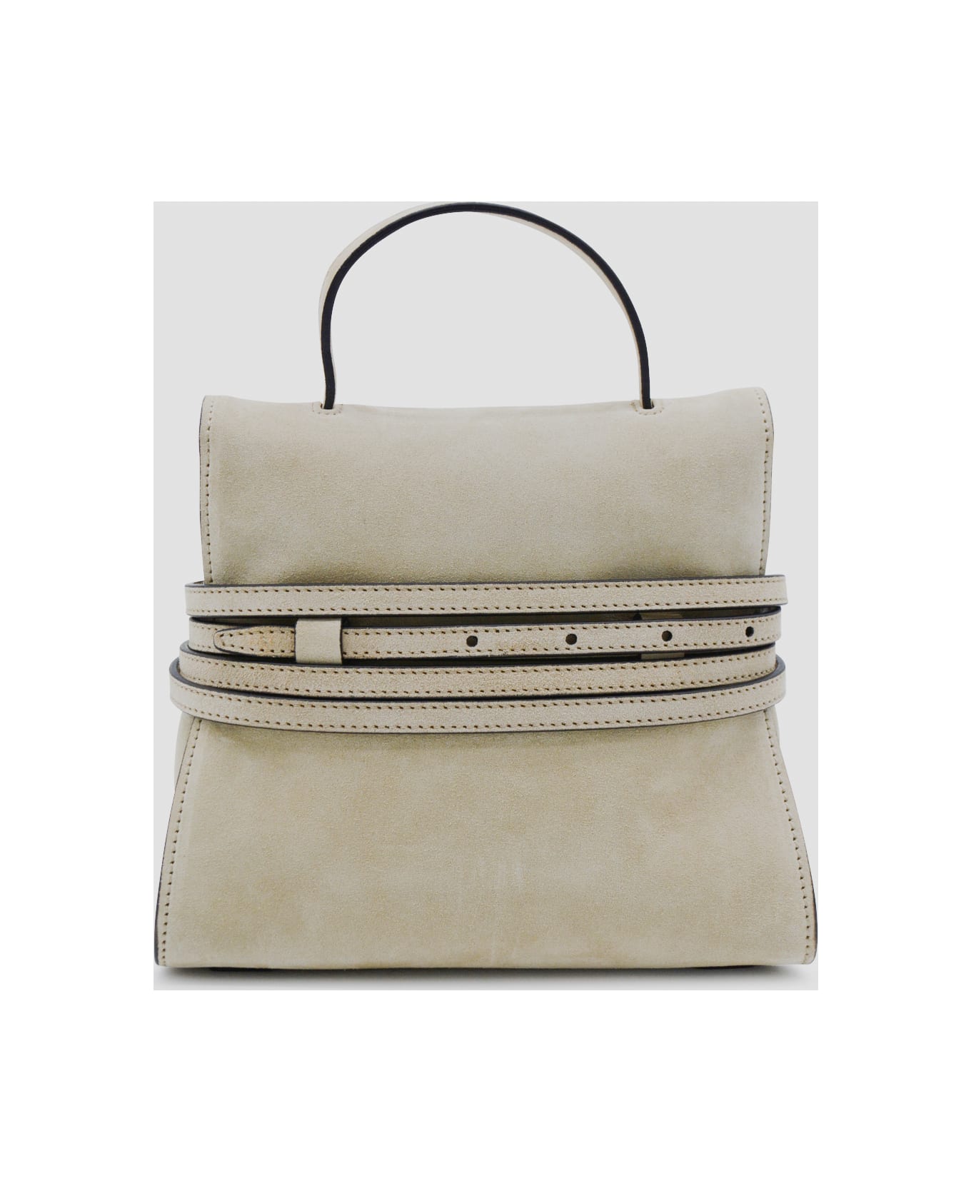 Moschino Light Beige Leather Top Handle Bag - Rope