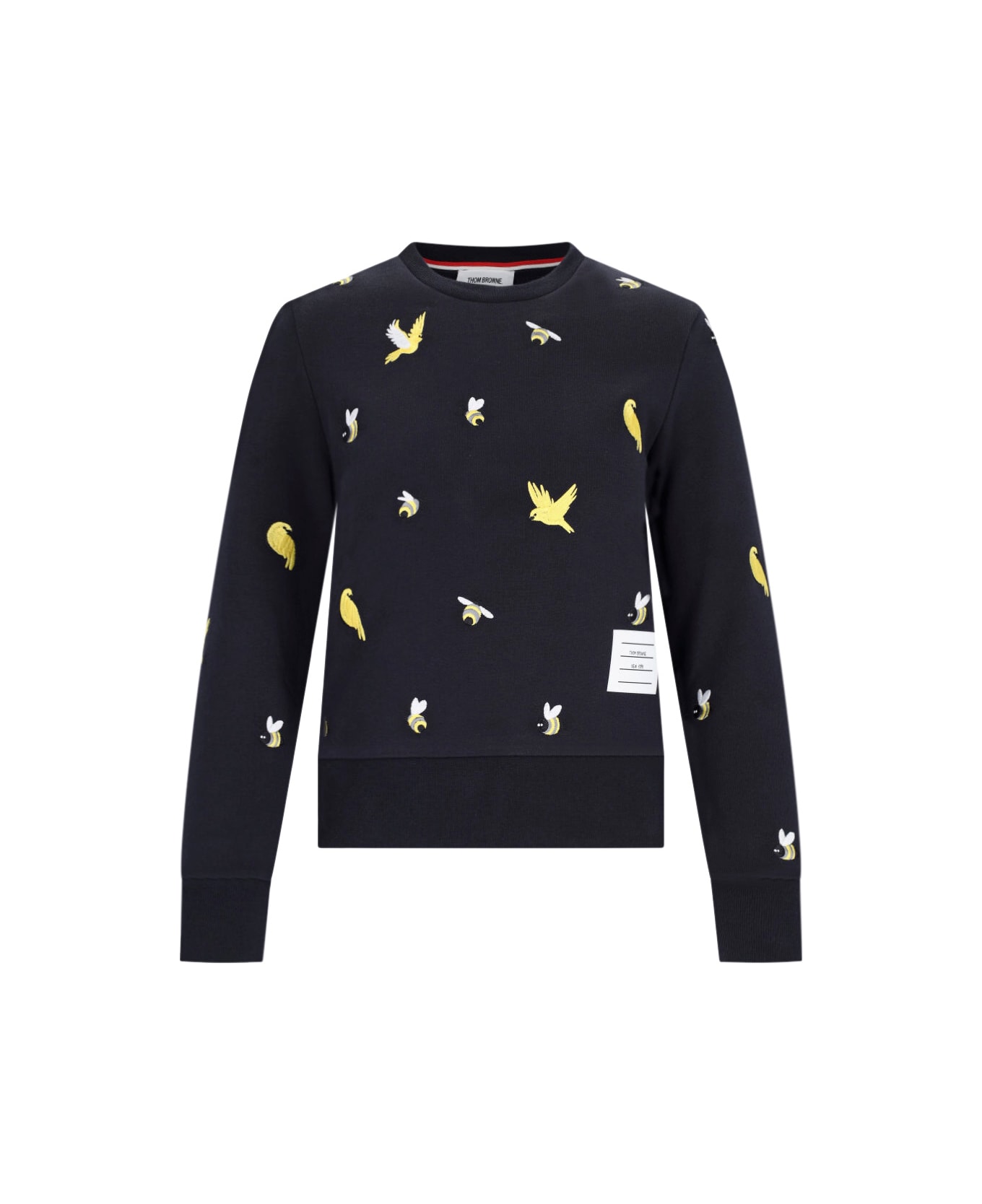 Thom Browne 'birds And Bees' Crew Neck Sweatshirt - Blue