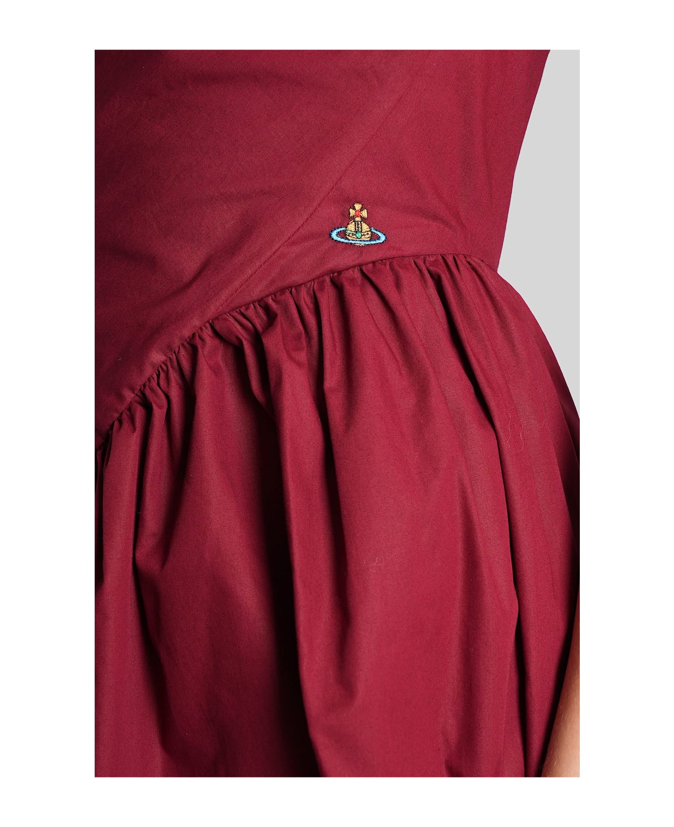 Vivienne Westwood Sunday Long Dress In Bordeaux Cotton - bordeaux