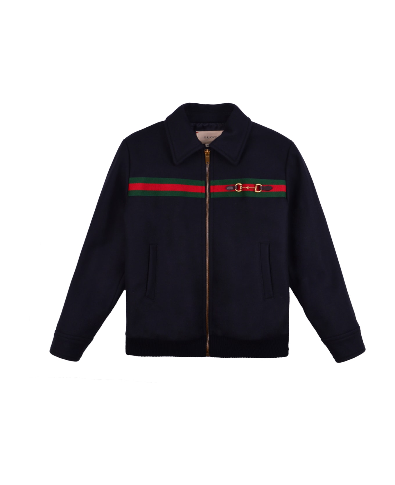 Gucci Wool Jacket With Zip - Blue