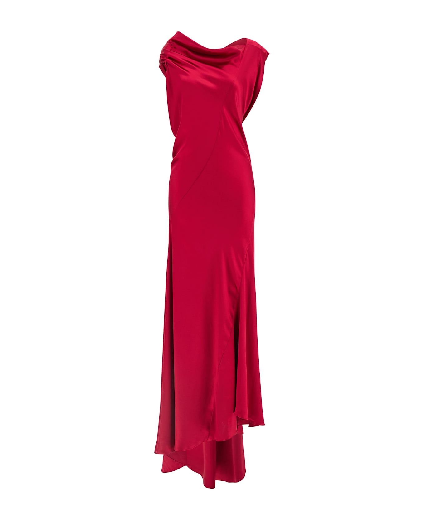 Alberta Ferretti Satin Dress - Fuchsia