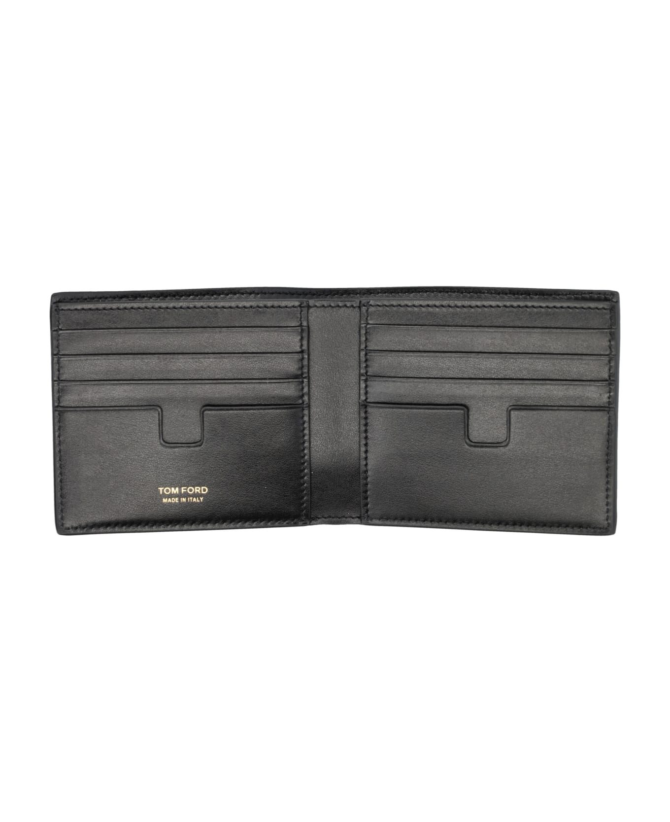 Tom Ford Glossy Printed Croc Classic Bifold Wallet By Tom Ford - BLACK