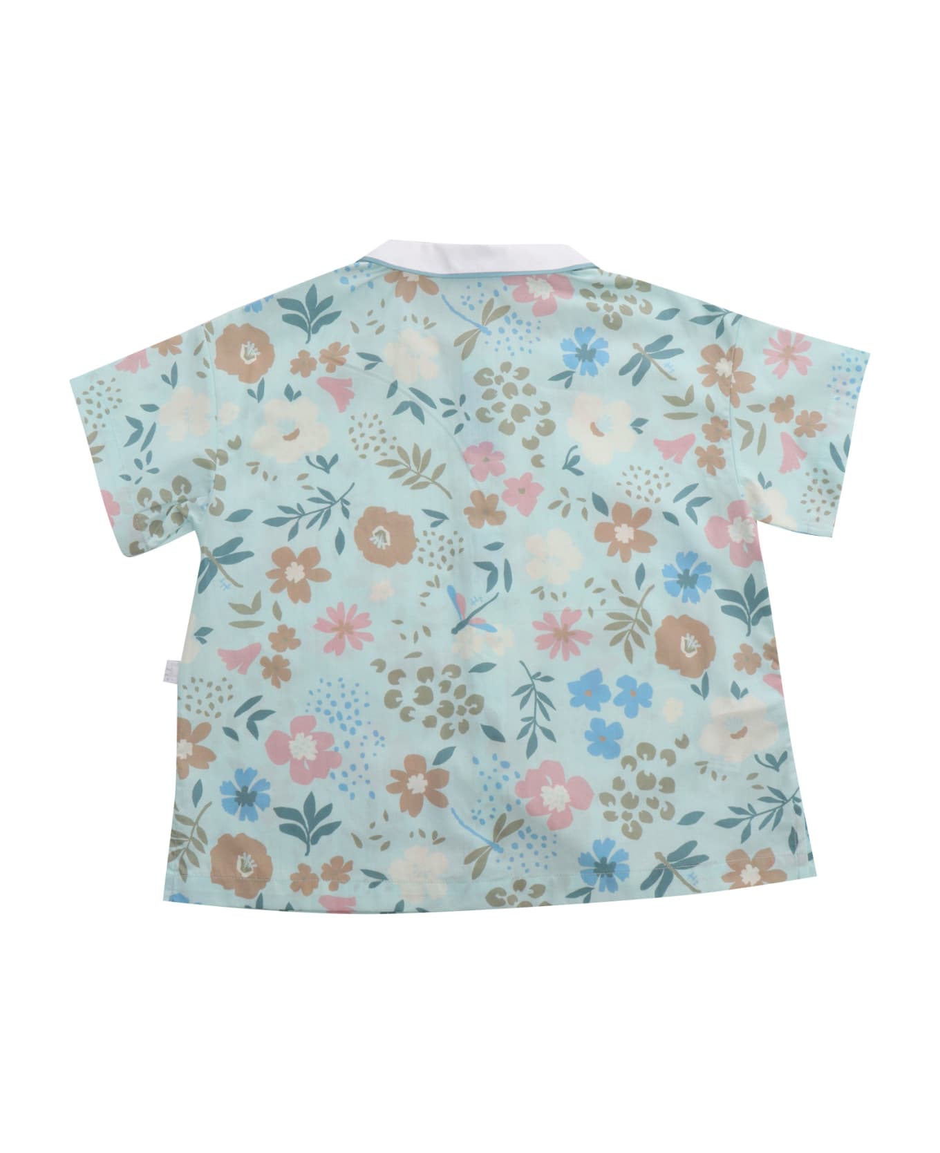 Il Gufo Floral Short Sleeve Shirt - LIGHT BLUE