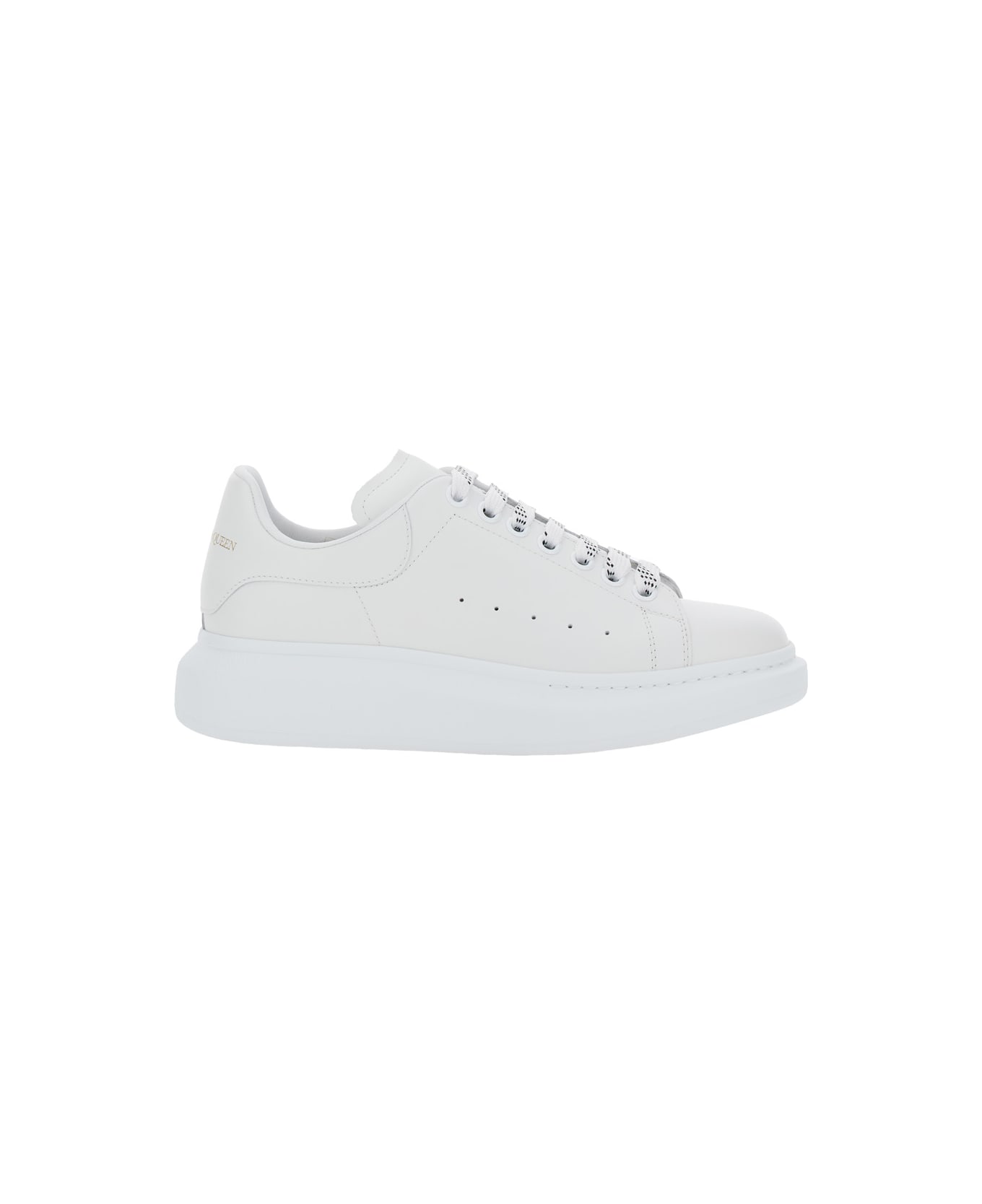 Alexander McQueen White Low Top Sneakers With Logo Lettering On Tongue And Heel In Leather Man - White