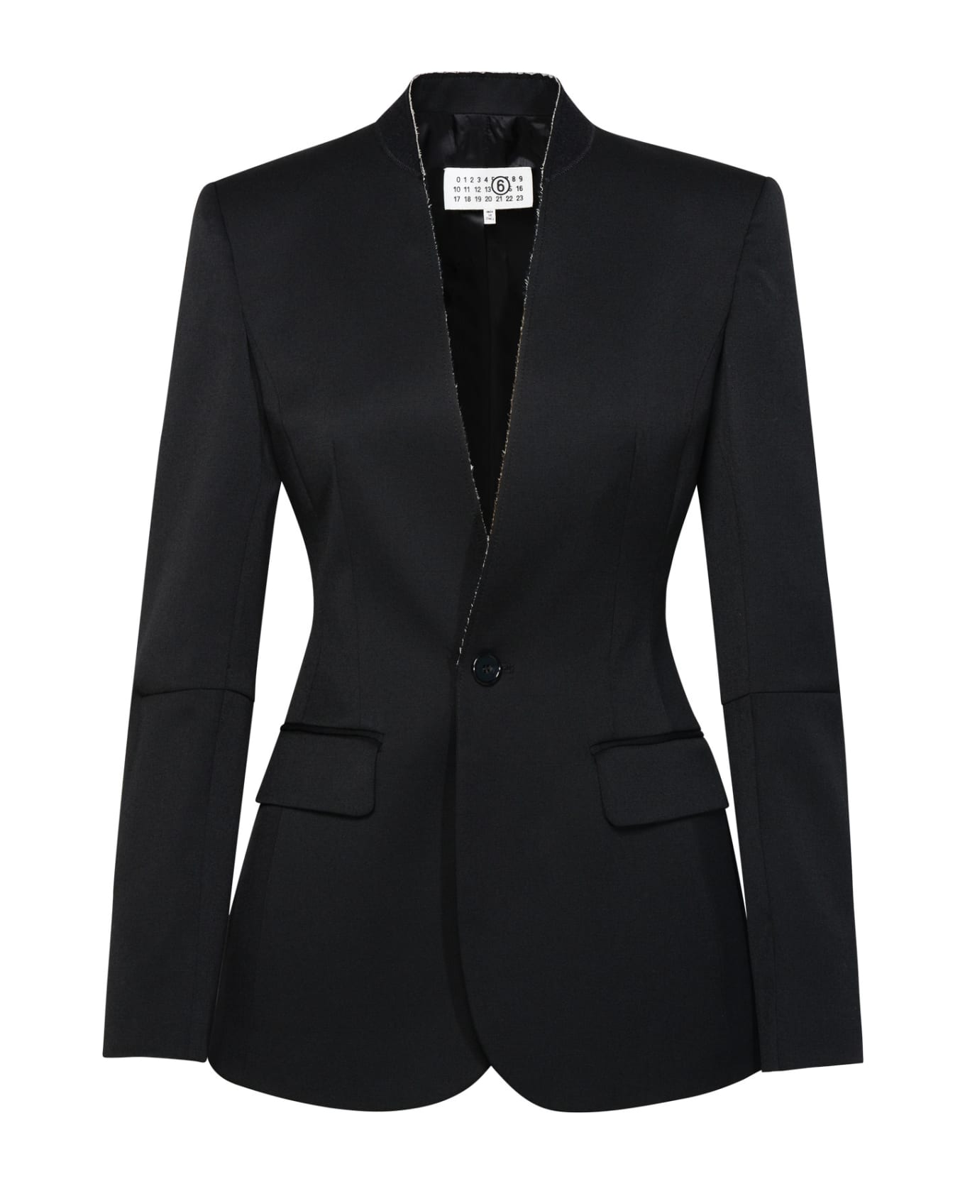 MM6 Maison Margiela Black Virgin Wool Blend Jacket - BLACK