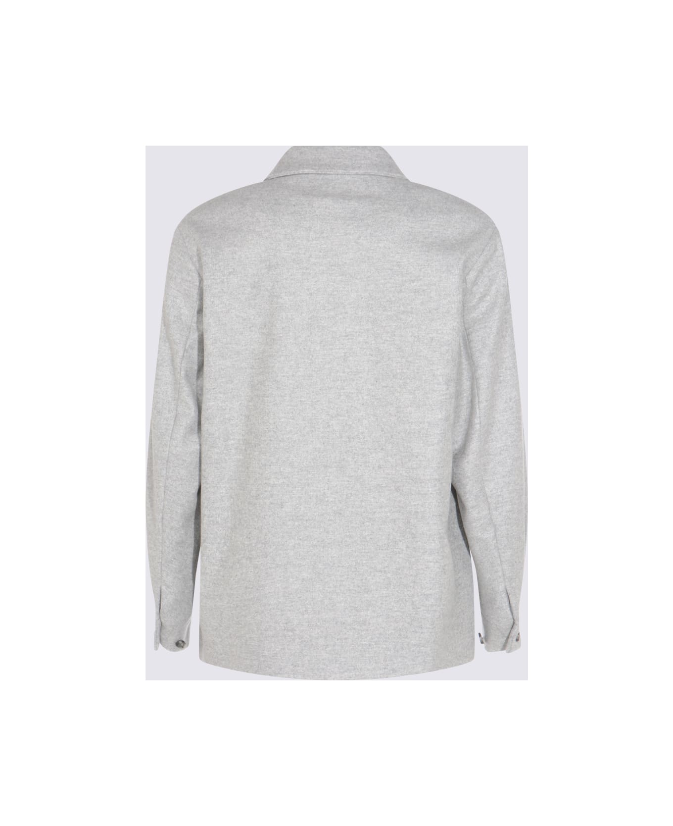 Hevò Light Grey Wool Casual Jacket - Grey