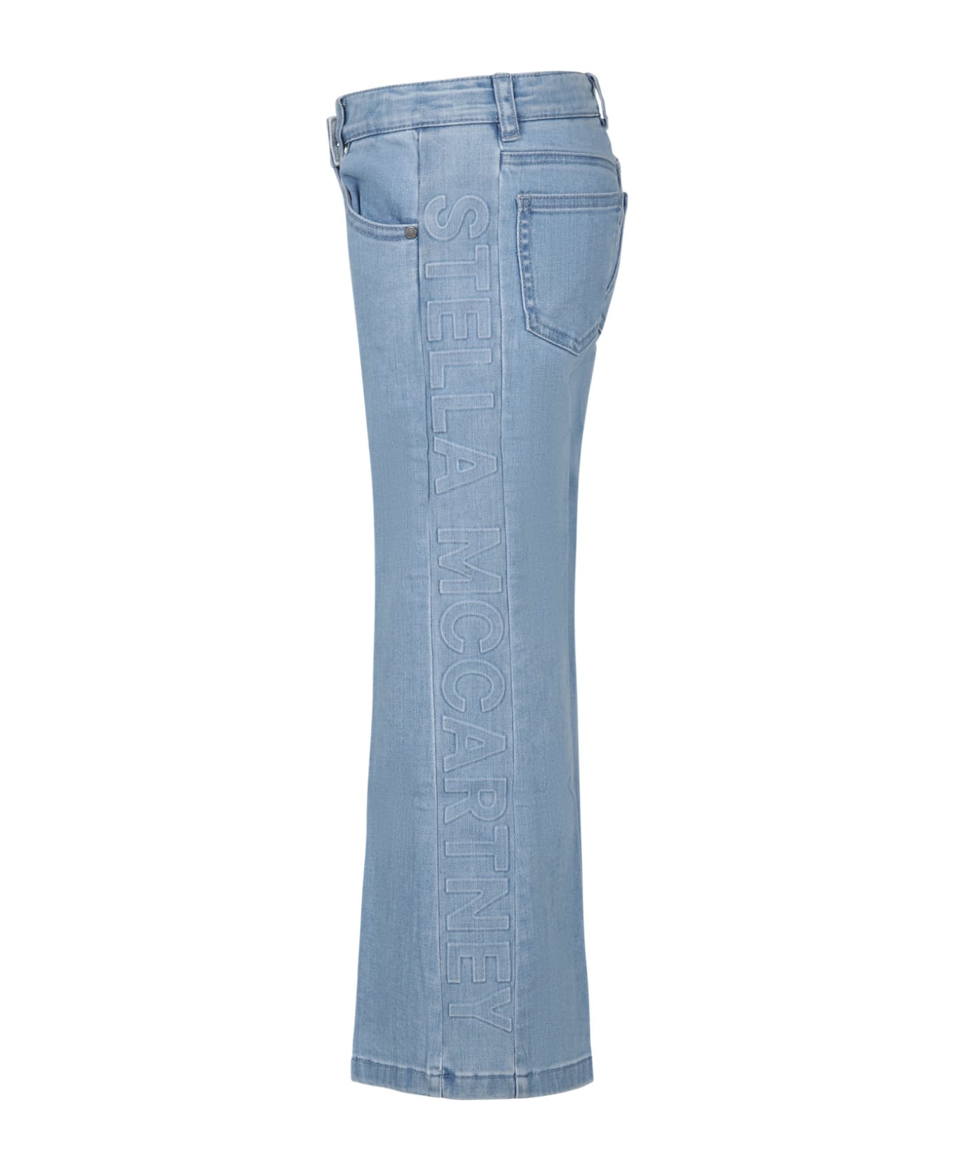 Stella McCartney Denim Jeans For Girl With Logo - Blue