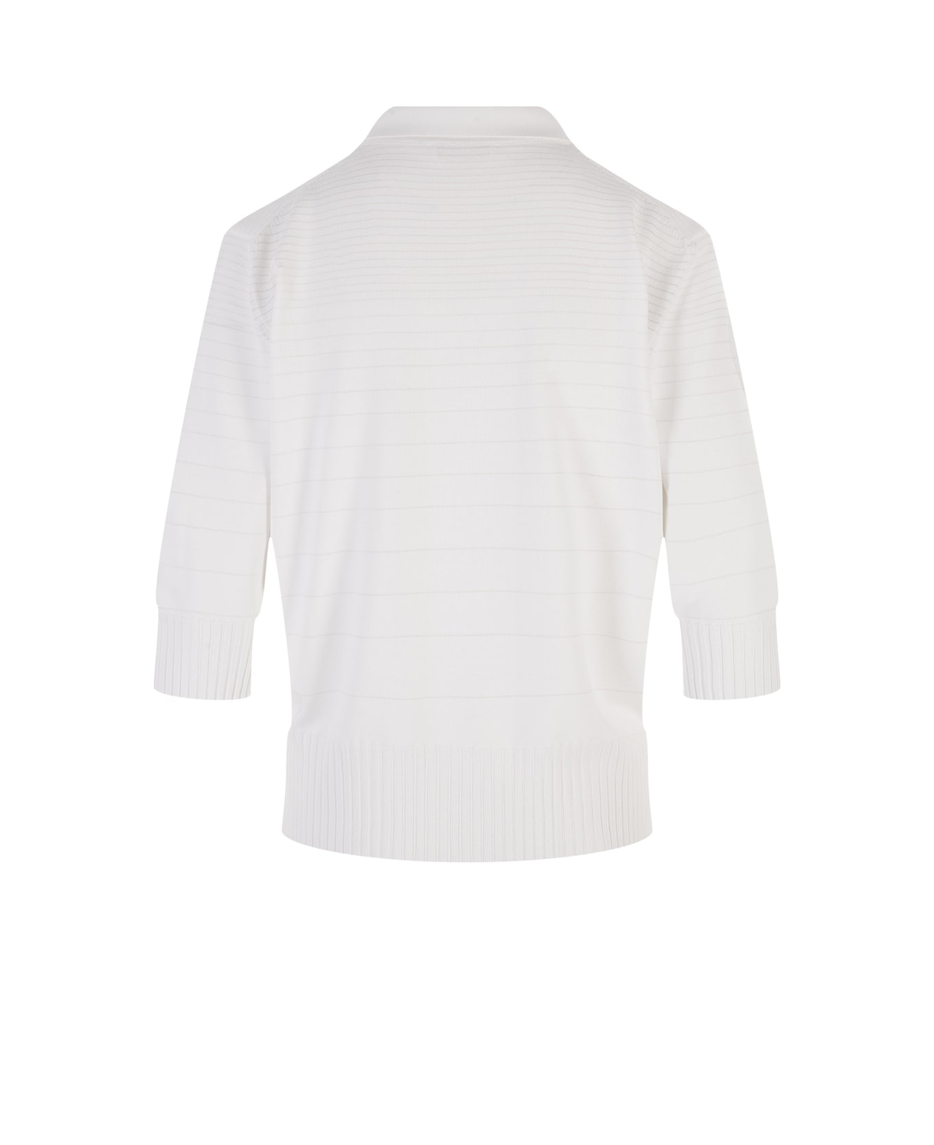 Fedeli White Tecna Striped Polo Shirt - Bianco