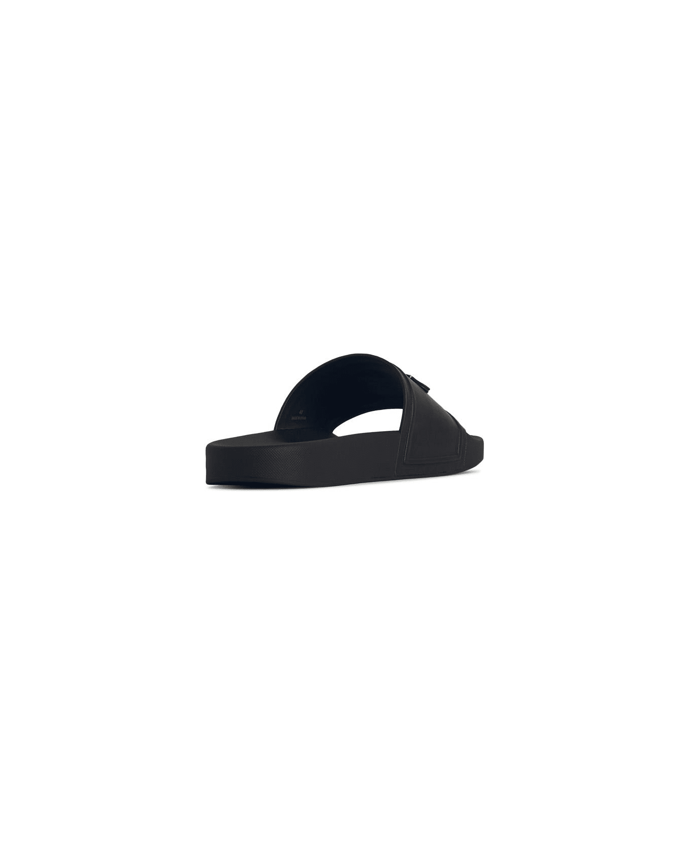 Versace Black Rubber Slippers - Black