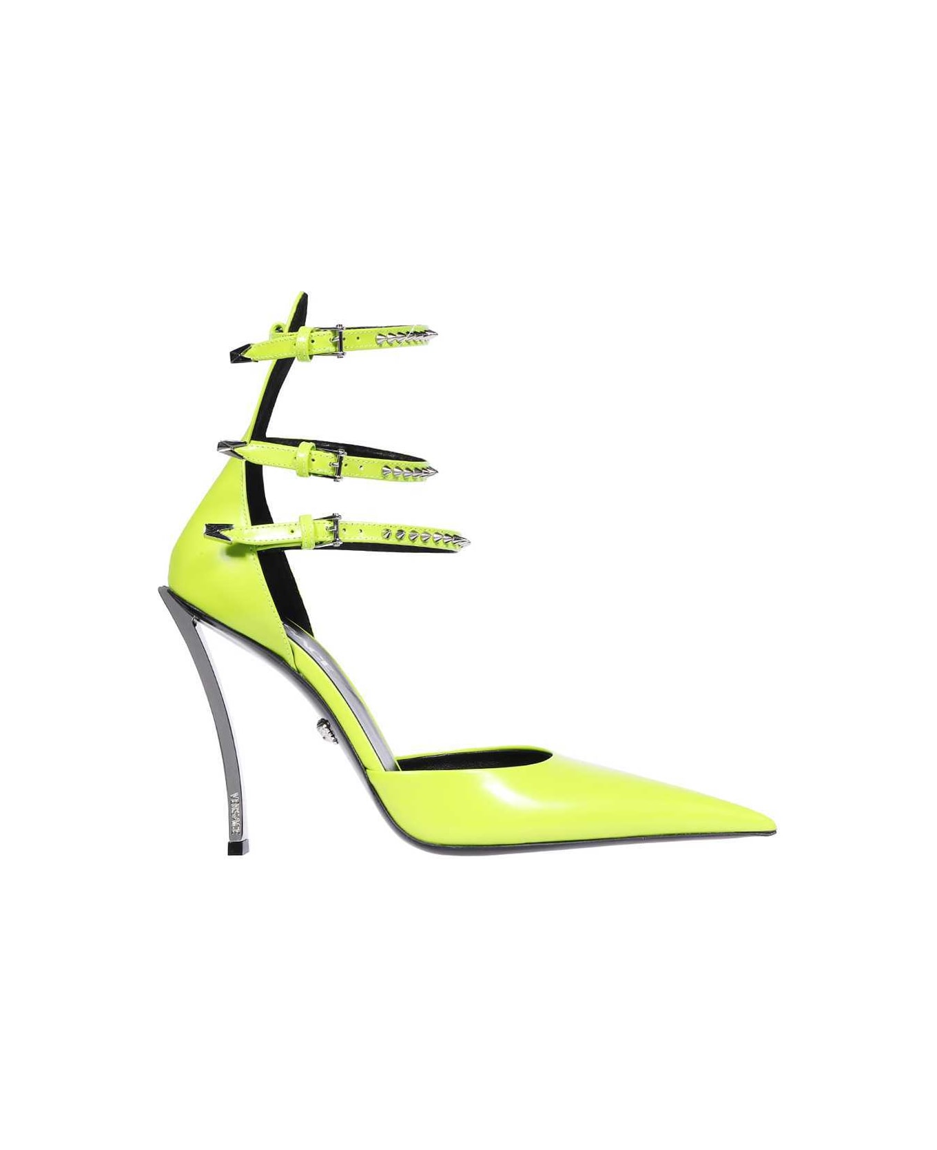 Versace Heeled Leather Sandals - green