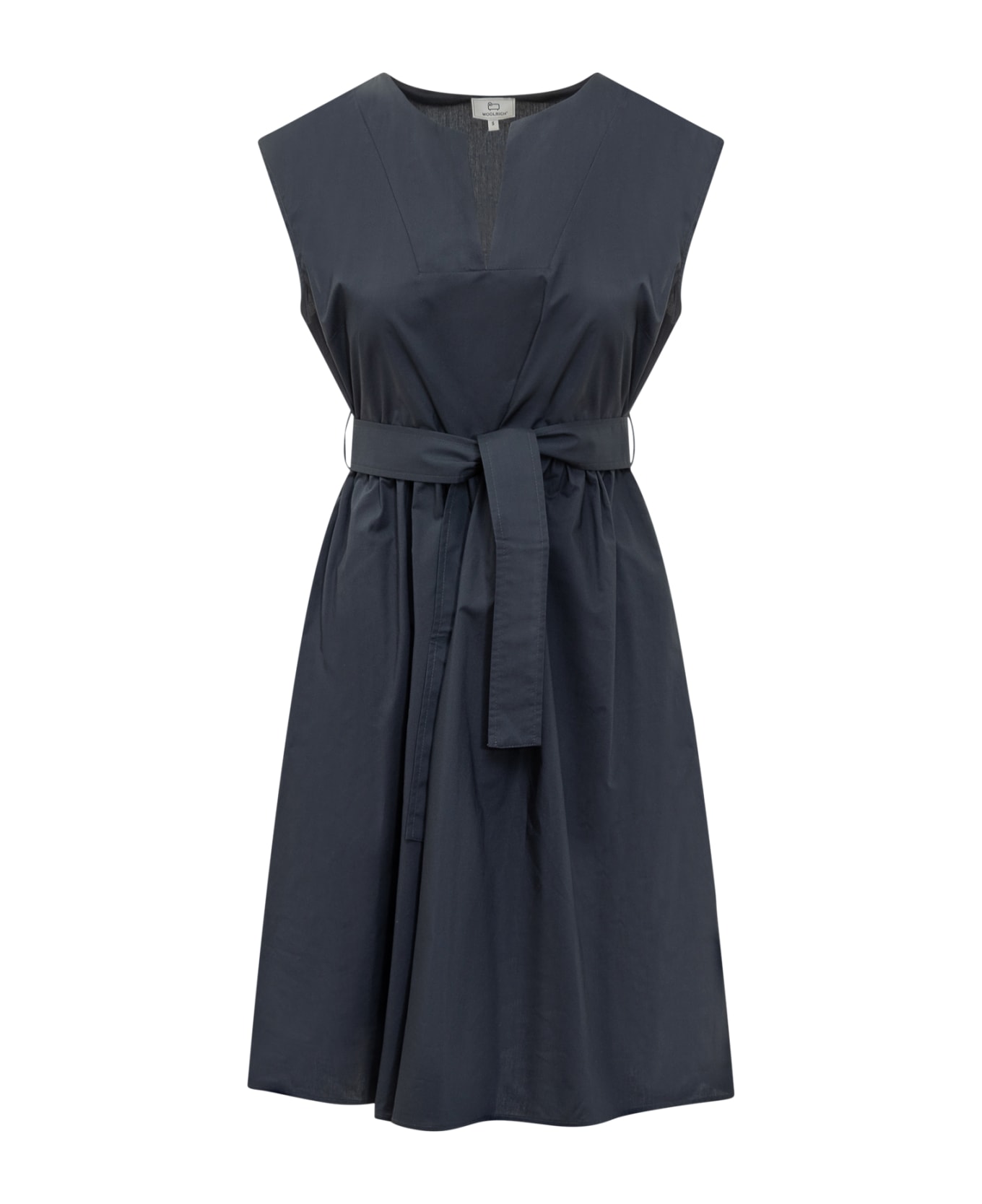 Woolrich Dress With Belt - MELTON BLUE