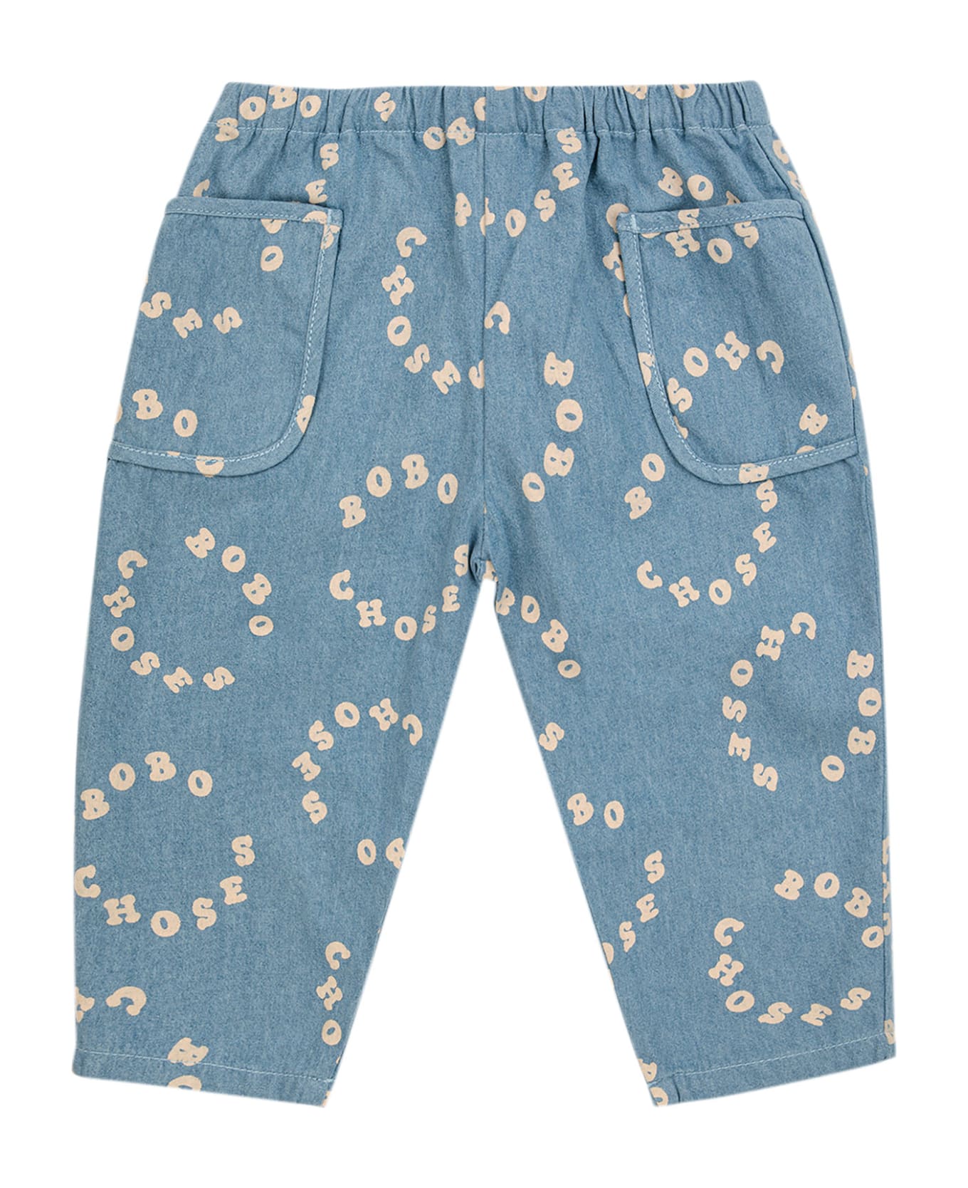 Bobo Choses Denim Jeans For Babies With All-over Circle Logo - Denim