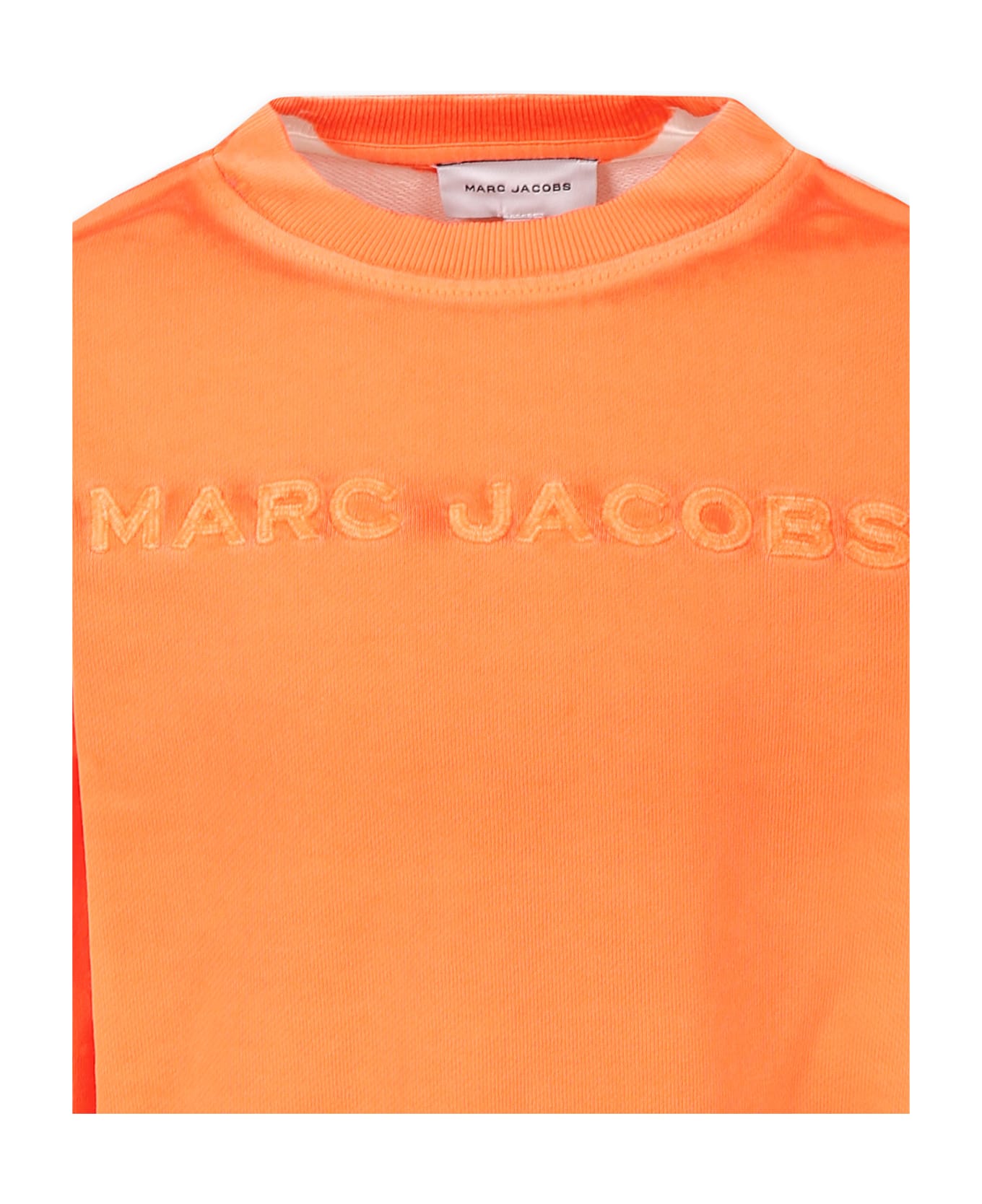 Little Marc Jacobs Orange Sweatshirt For Kids With Logo - Orange