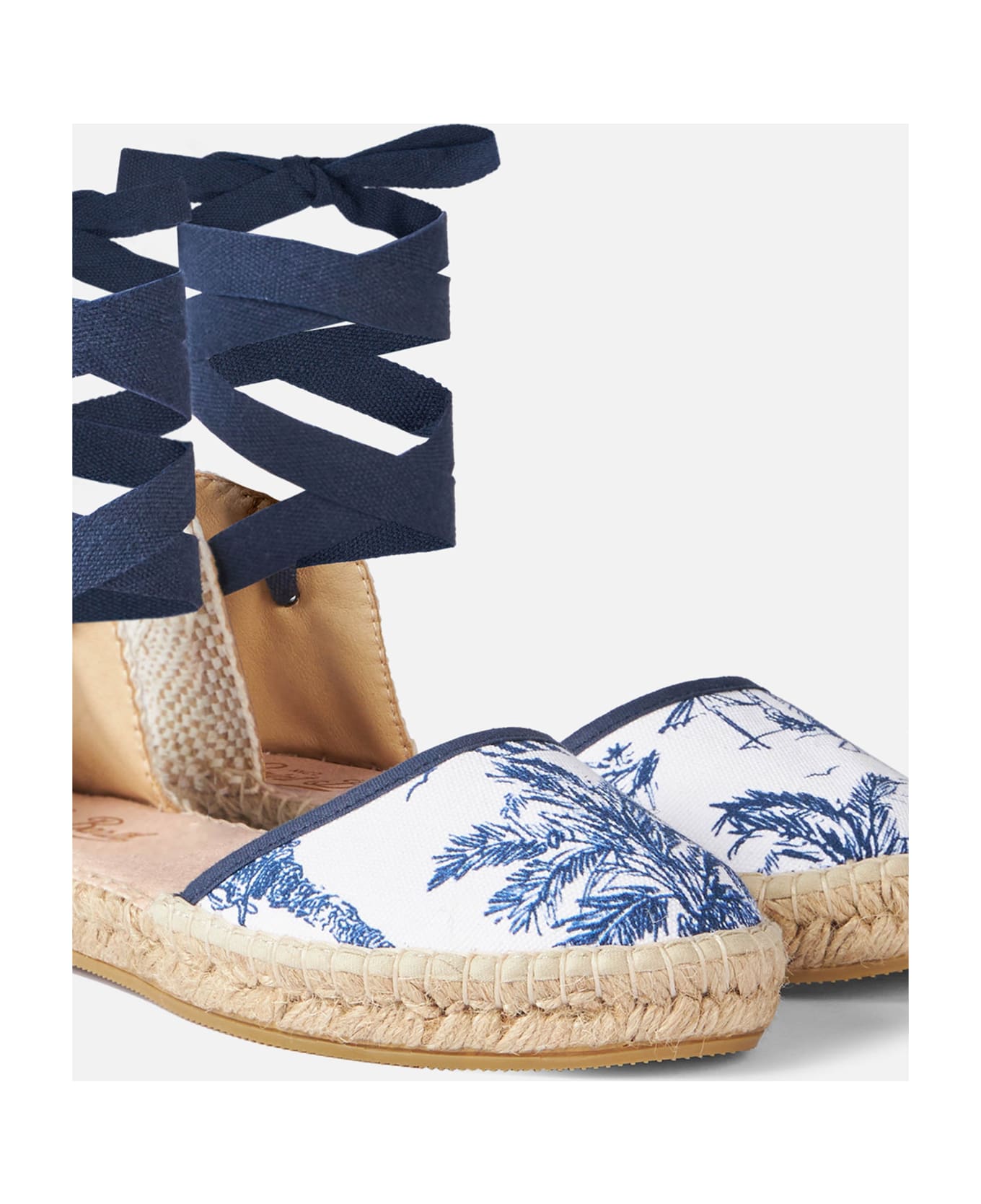 MC2 Saint Barth Flat Espadrillas With Toile De Jouy Print - WHITE