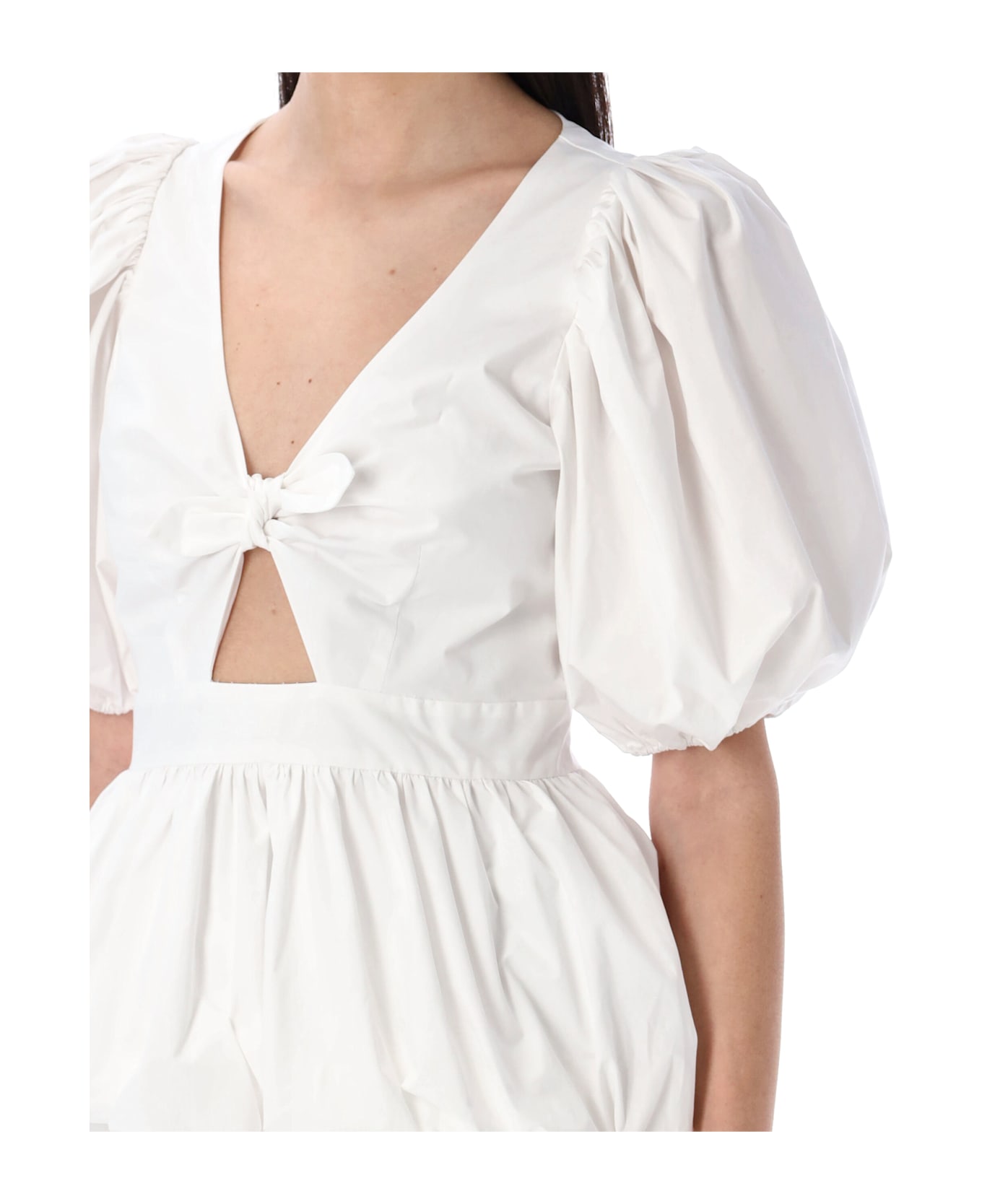 Rotate by Birger Christensen Puff Sleeve Bubble Top - WHITE
