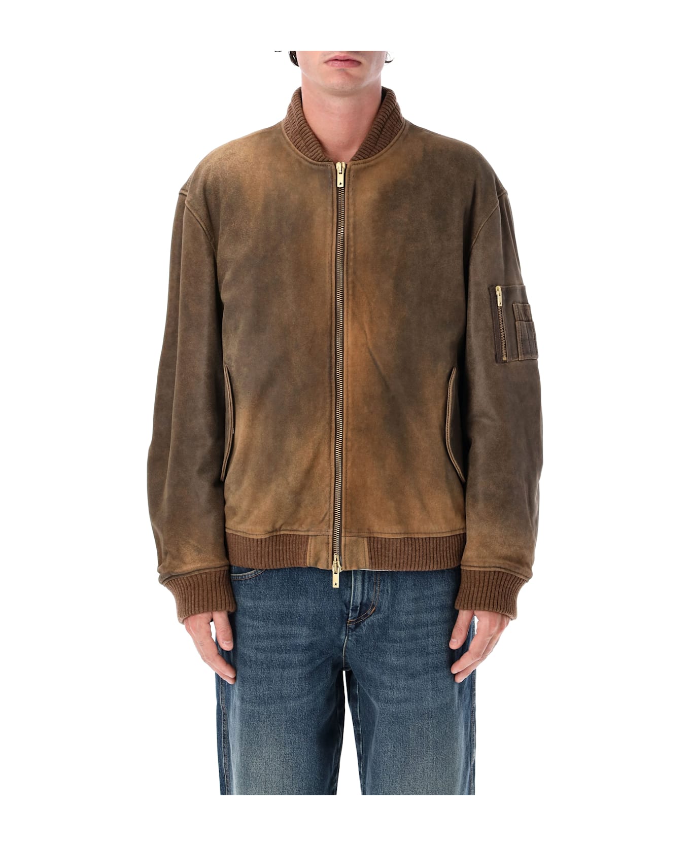 Golden Goose Unisex Brown Bomber Jacket - FRENCH ROAST BROWN