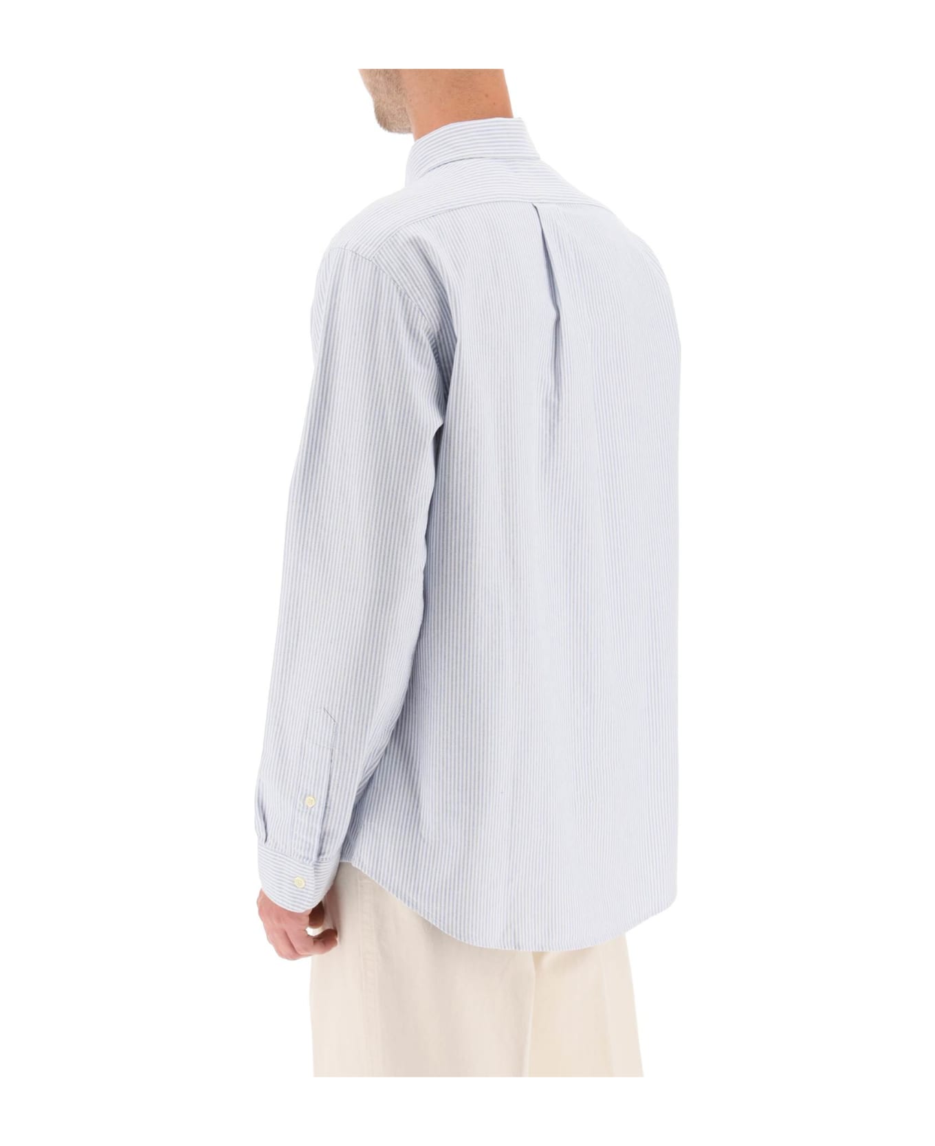 Polo Ralph Lauren Oxford Shirt In Striped Cotton - BLUE WHITE STRIPE (White)
