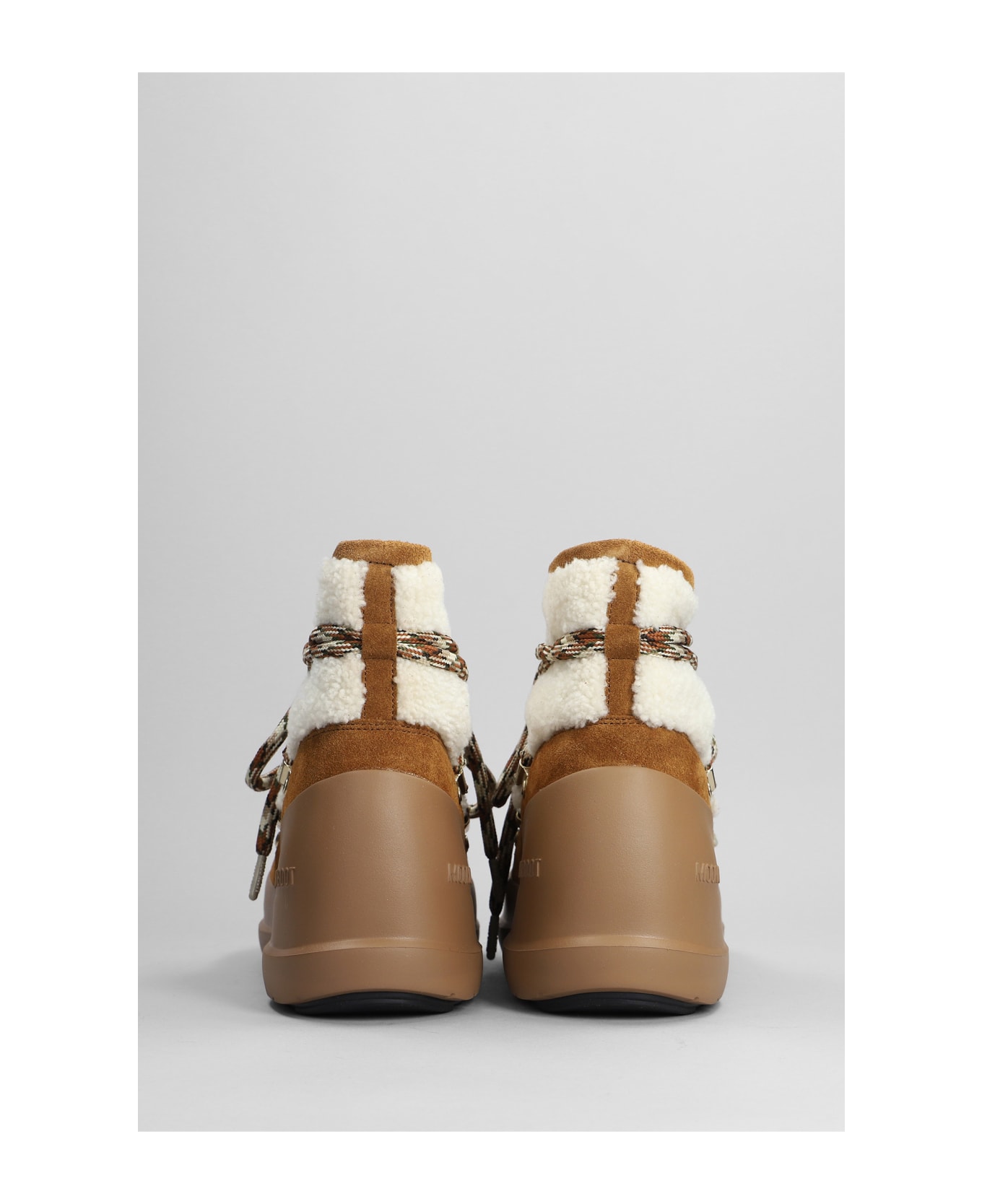 Moon Boot Mb Luna Boot Ankle Boots In Leather Color Wool - leather color