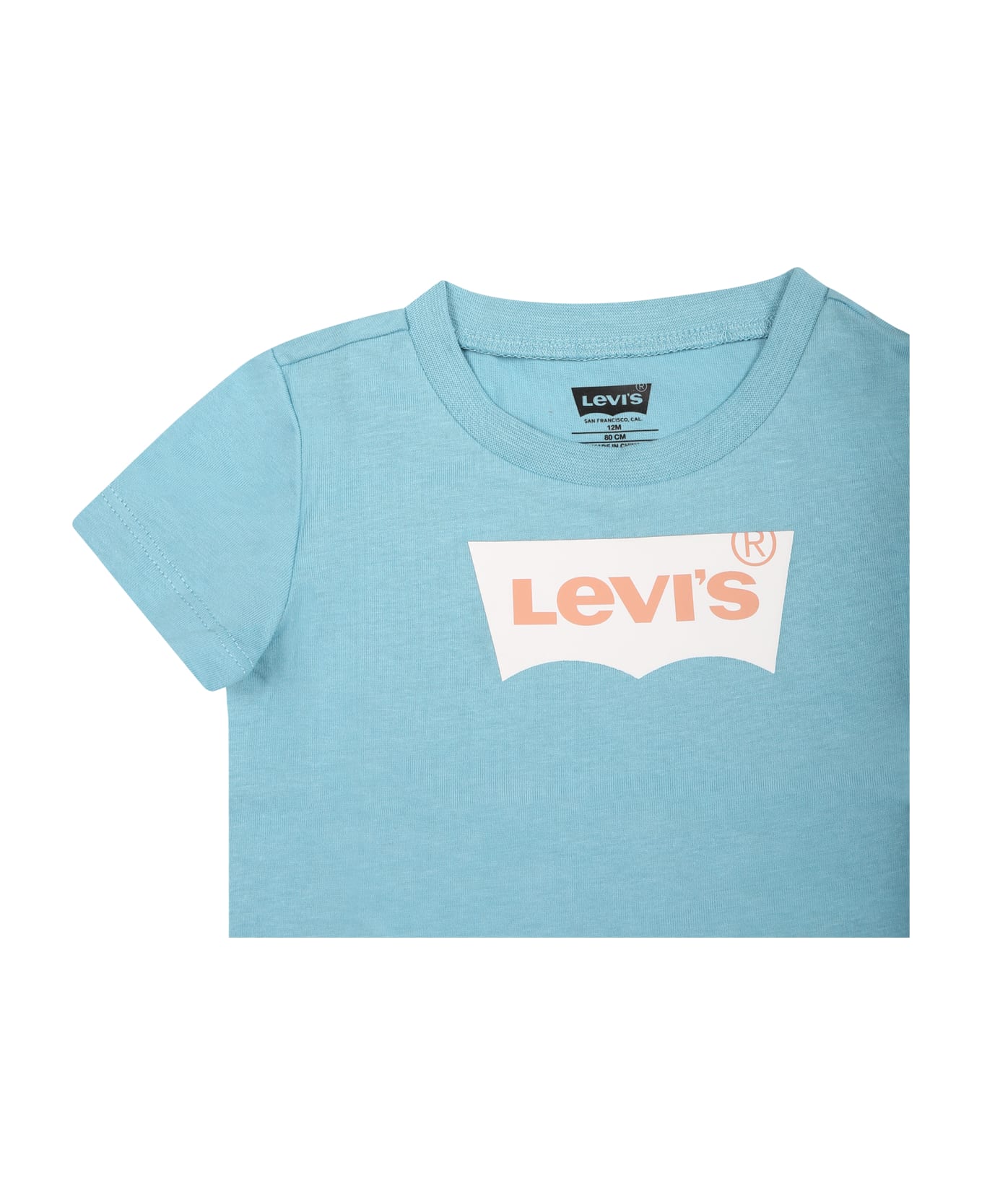 Levi's Light Blue T-shirt For Babykids With Logo - Light Blue