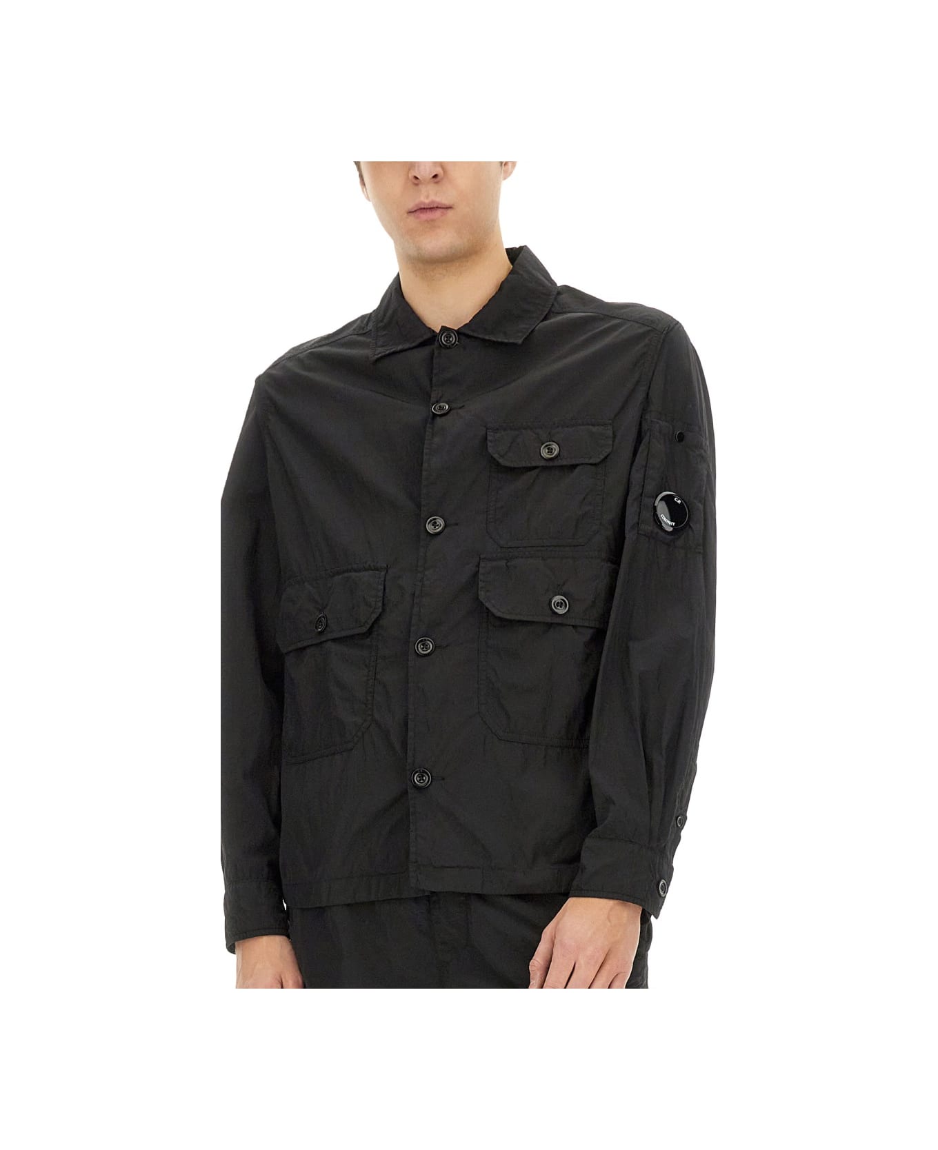 C.P. Company Jacket With Gabardine - BLACK
