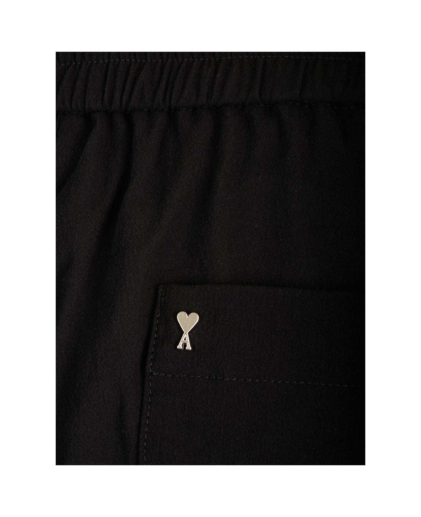 Ami Alexandre Mattiussi Cotton Crepe Trousers - BLACK ボトムス