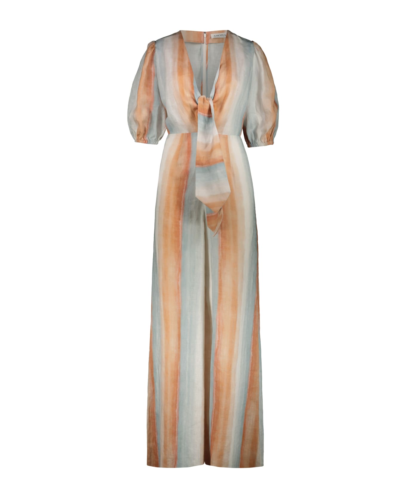 Amotea Allegra In Linen With Striped Print - Multicolor ワンピース＆ドレス