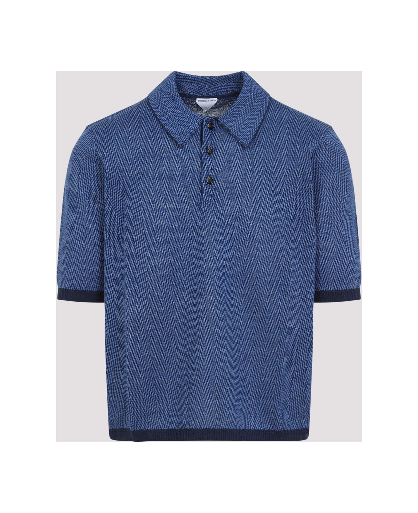 Bottega Veneta Linen Polo - Navy Squill