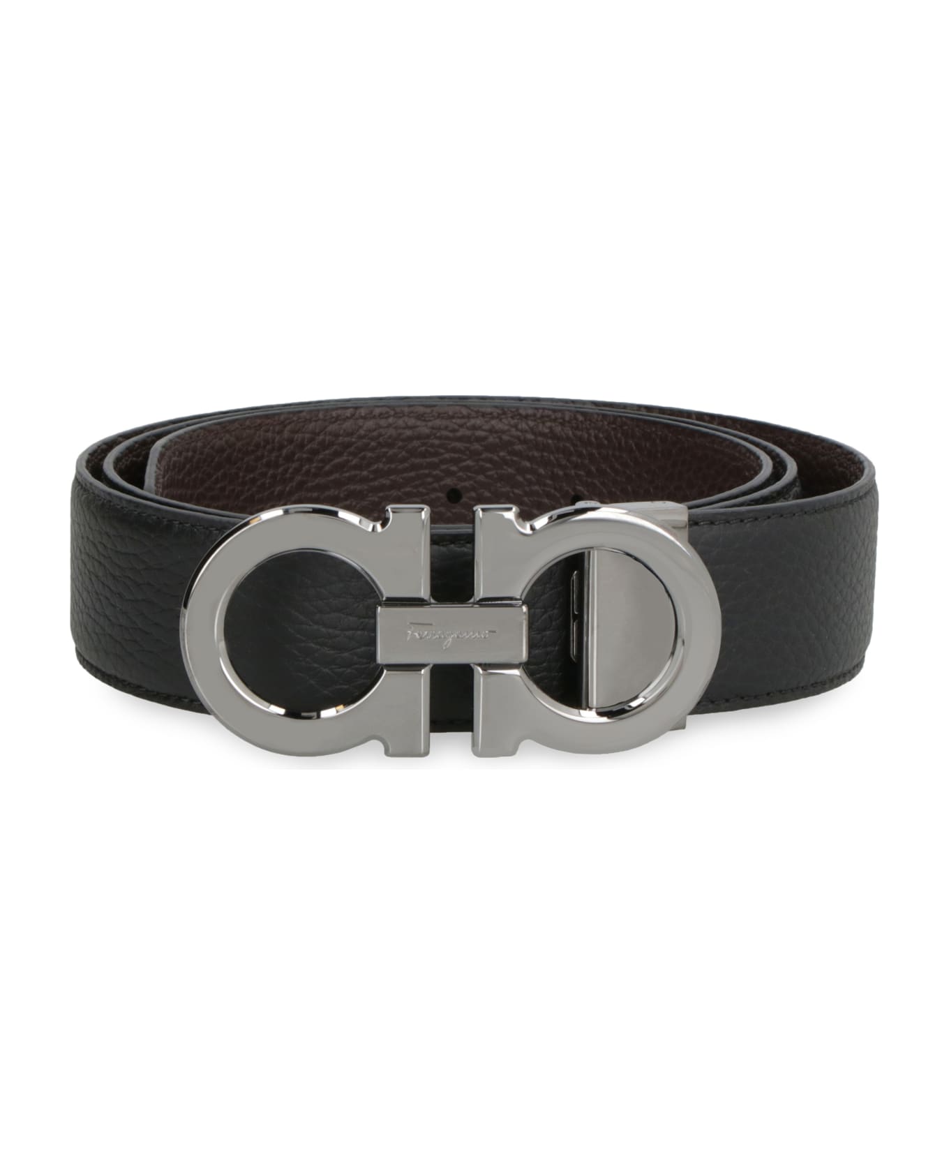 Ferragamo Reversible Leather Belt - BLACK ベルト