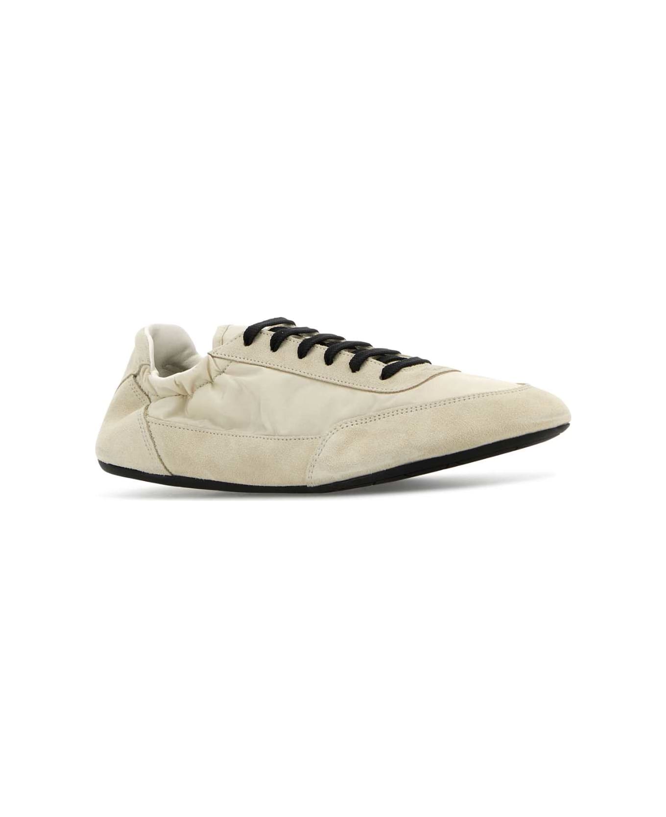 Prada Ivory Re-nylon And Suede Collapse Sneakers - AVORIO