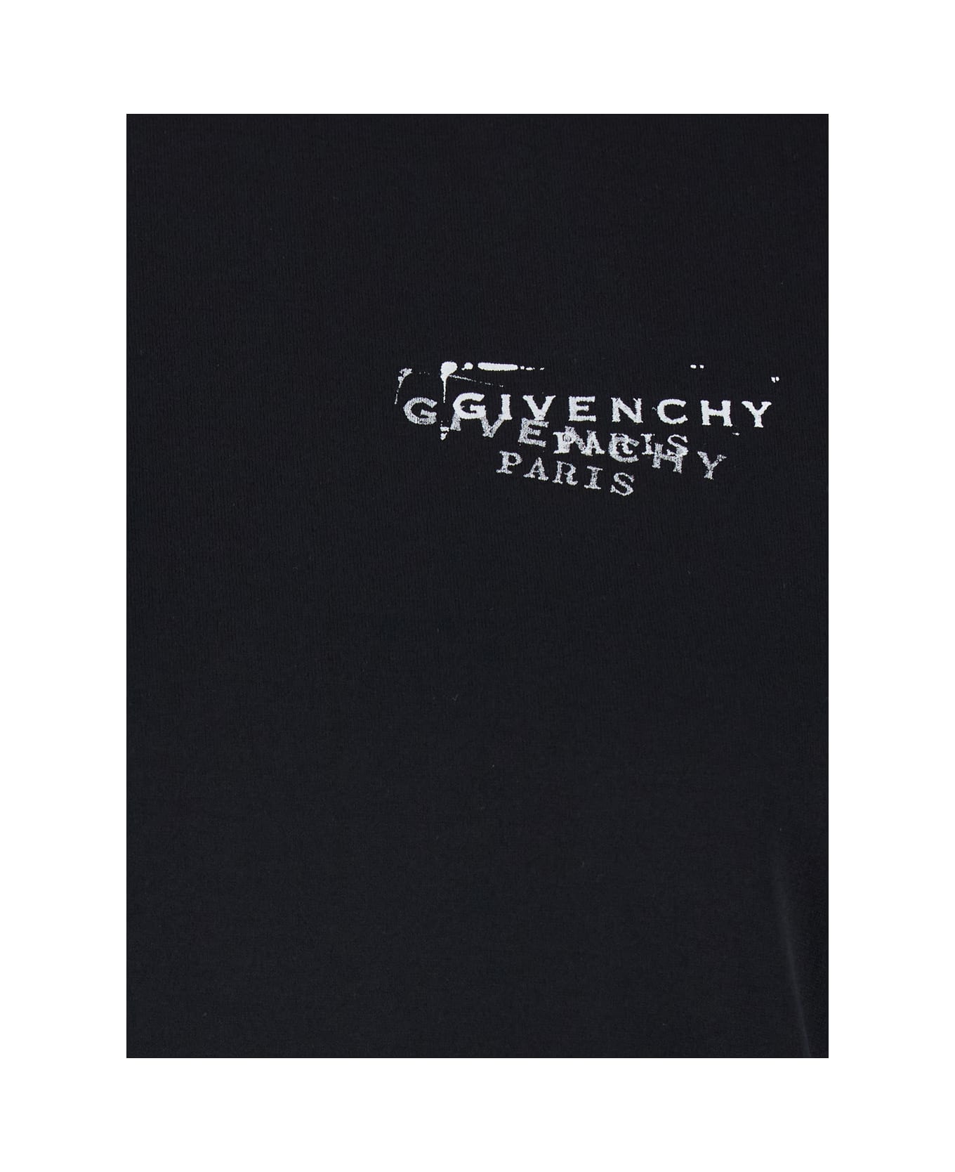 Givenchy Black Crew Neck T-shirt With Logo On Front And Back In Cotton Woman - Black