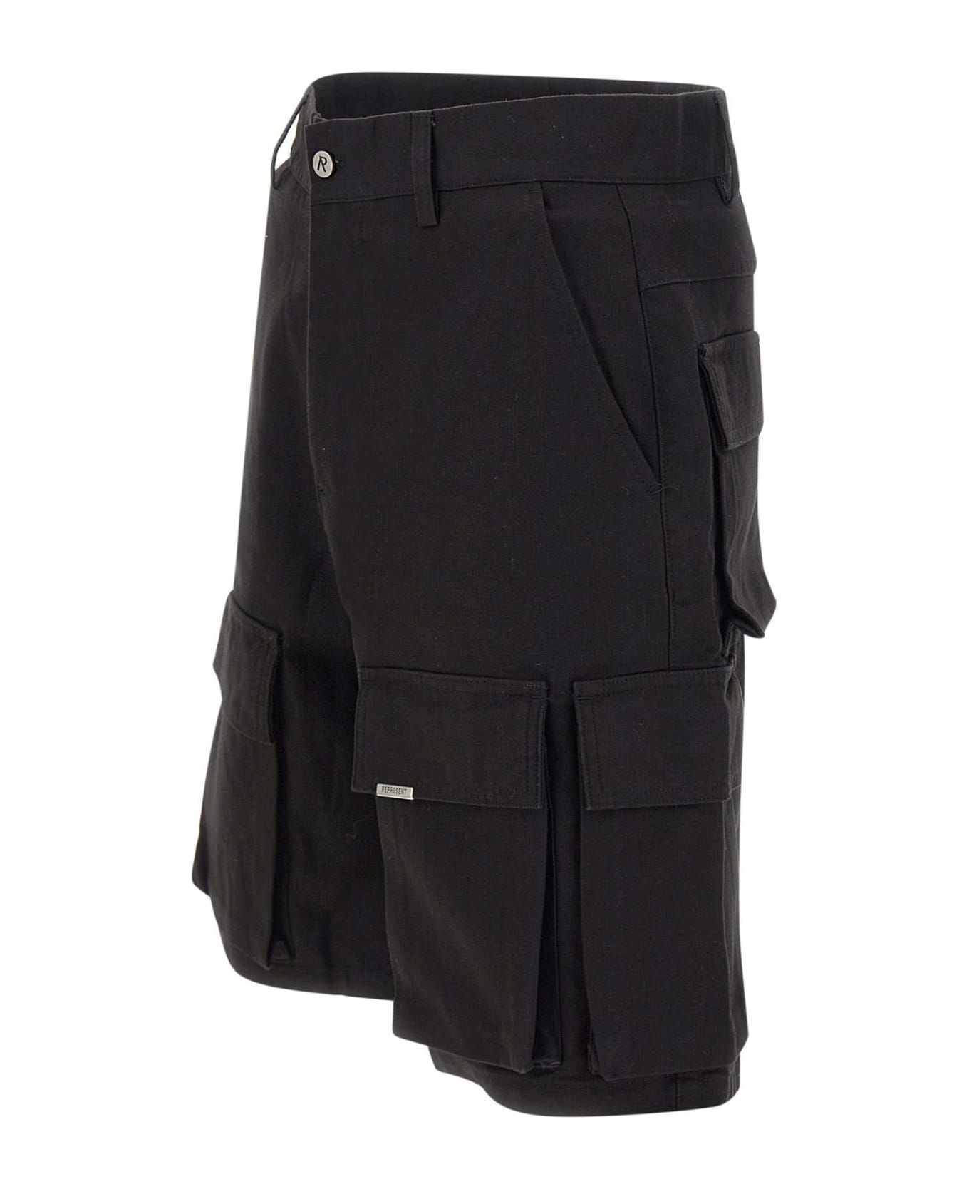 REPRESENT "baggy" Cotton Shorts - BLACK