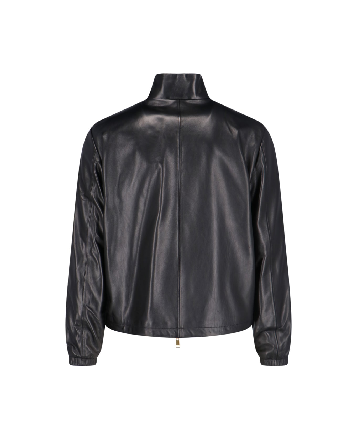Versace Black Leather Jacket - Black