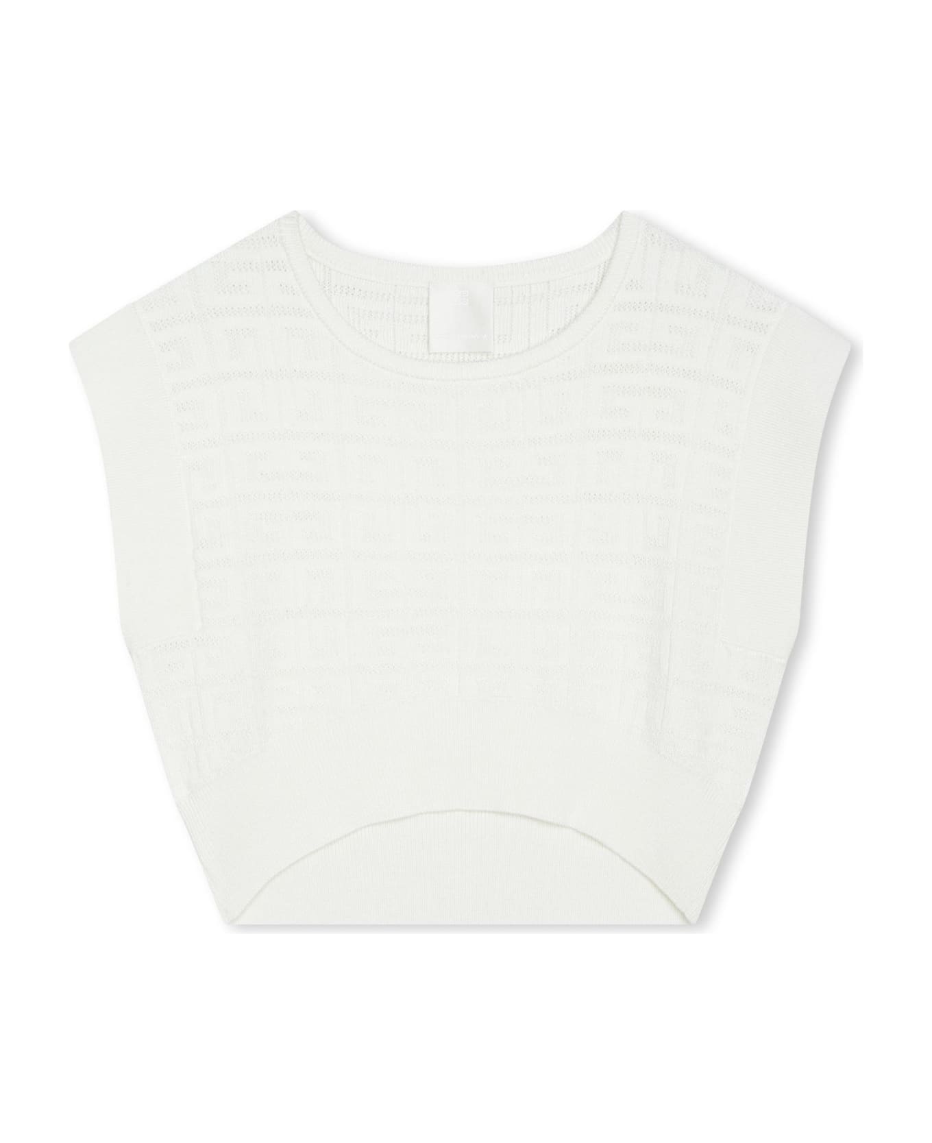 Givenchy Canotta Crop Con Logo 4g Jacquard - White