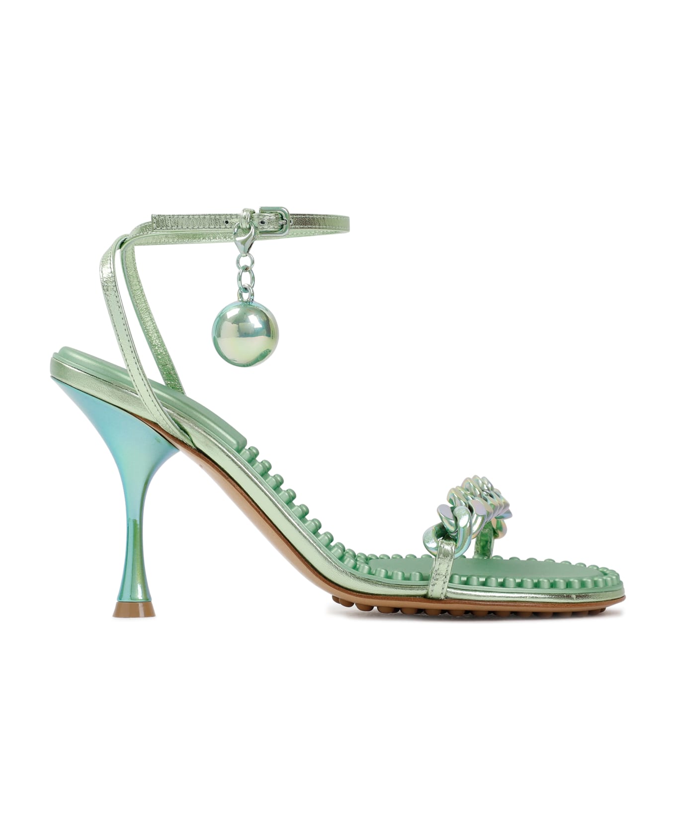 Bottega Veneta Dot Heeled Sandals - Pistachio