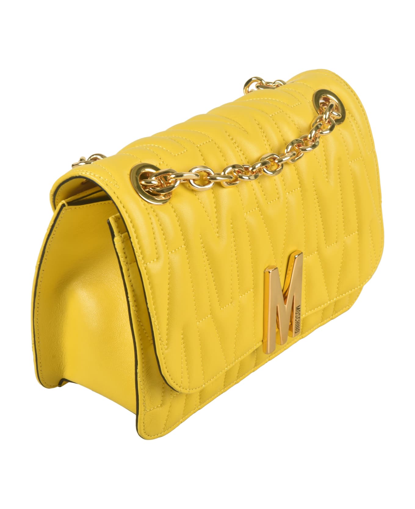 Moschino Logo Quilted Chain Shoulder Bag - 0027