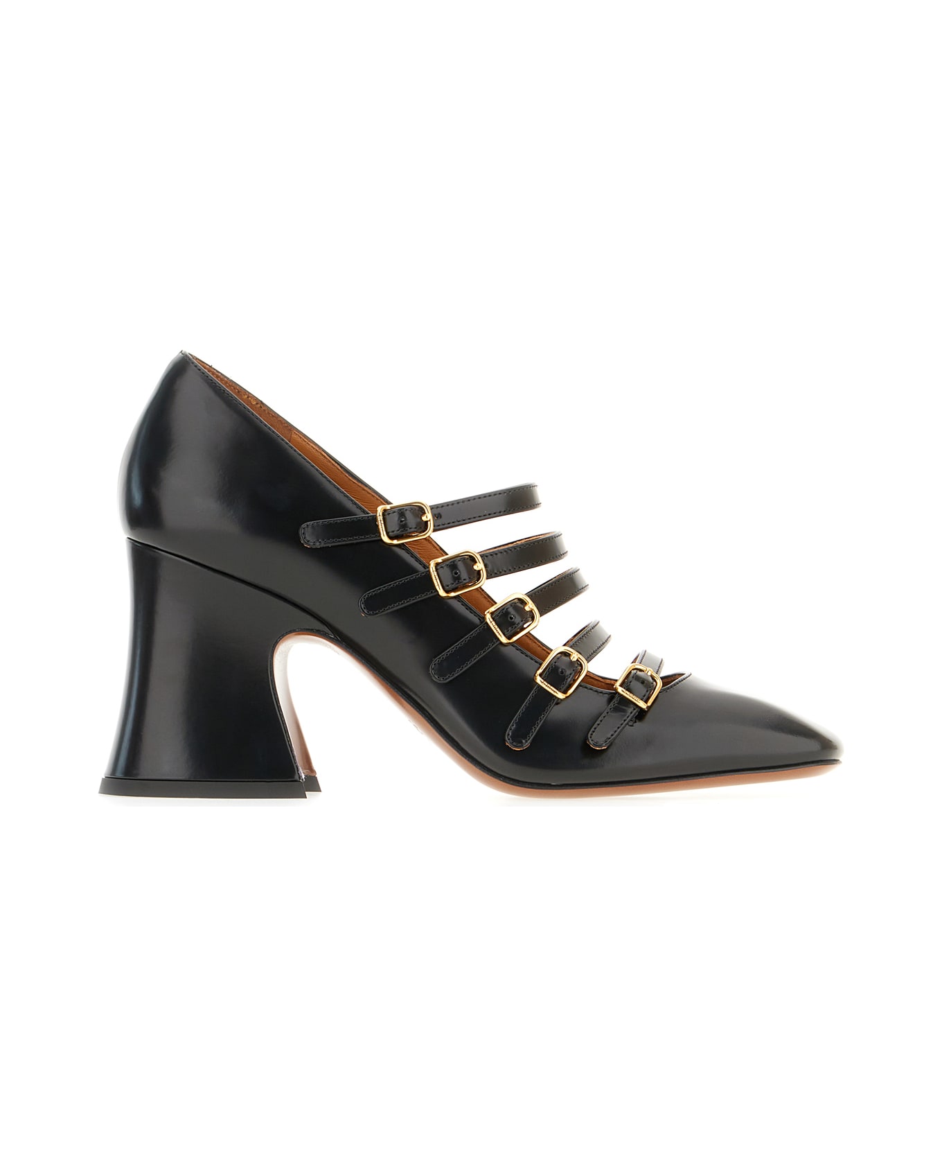 Chloé Black Leather Janis Pumps - BLACK