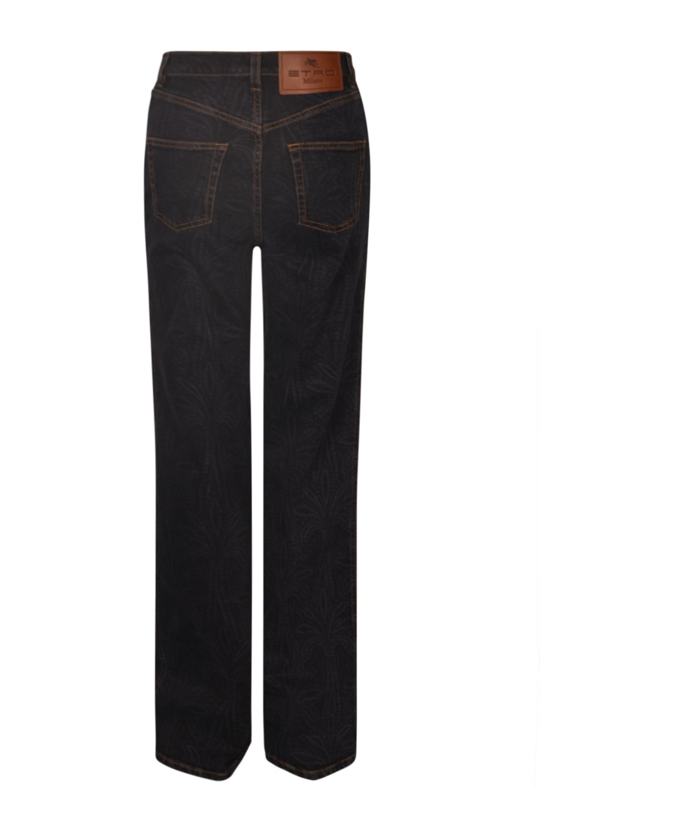 Etro Straight Leg 5 Buttons Jeans - Anthracite