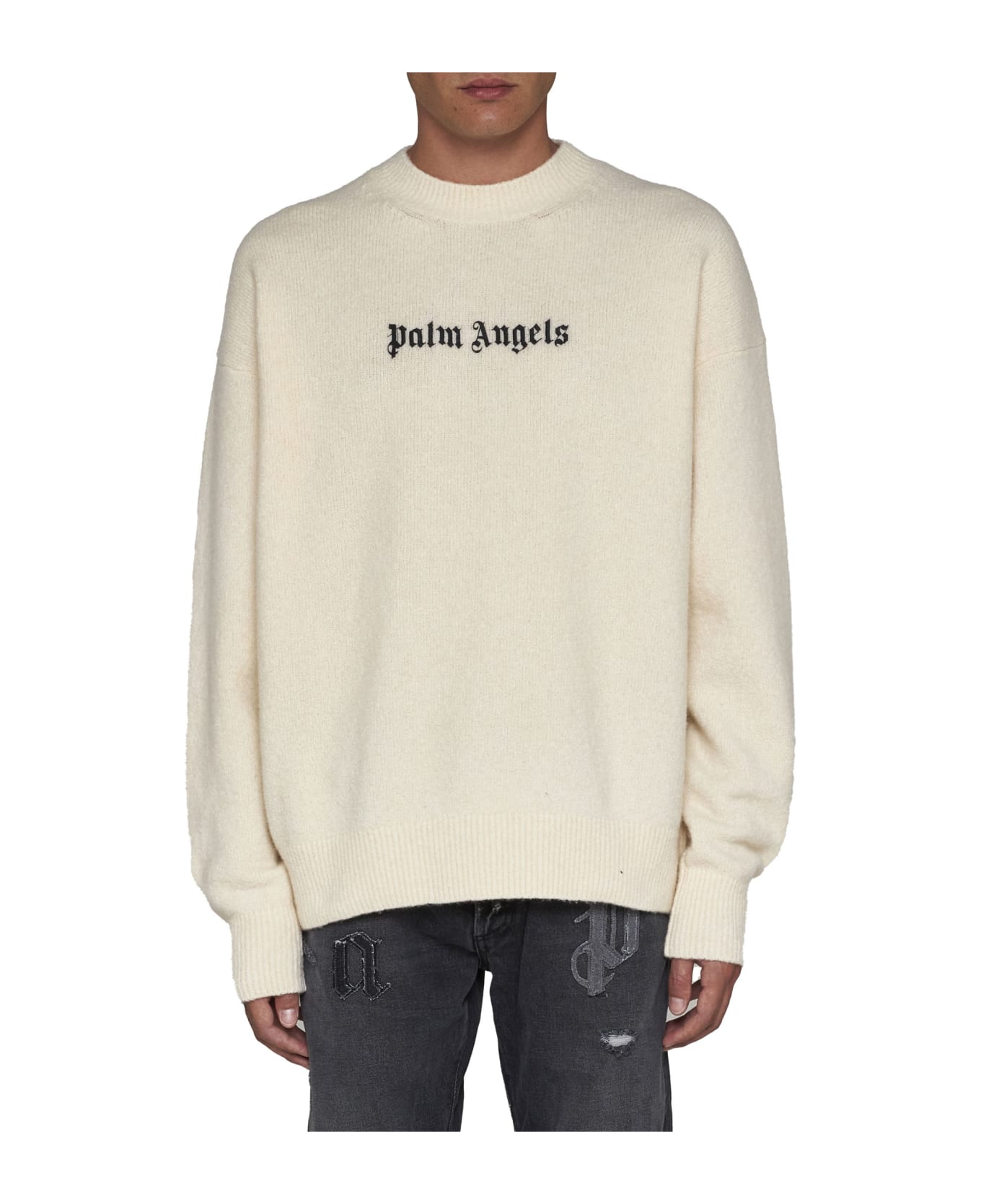 Palm Angels Classic Logo Sweater - Avorio ニットウェア