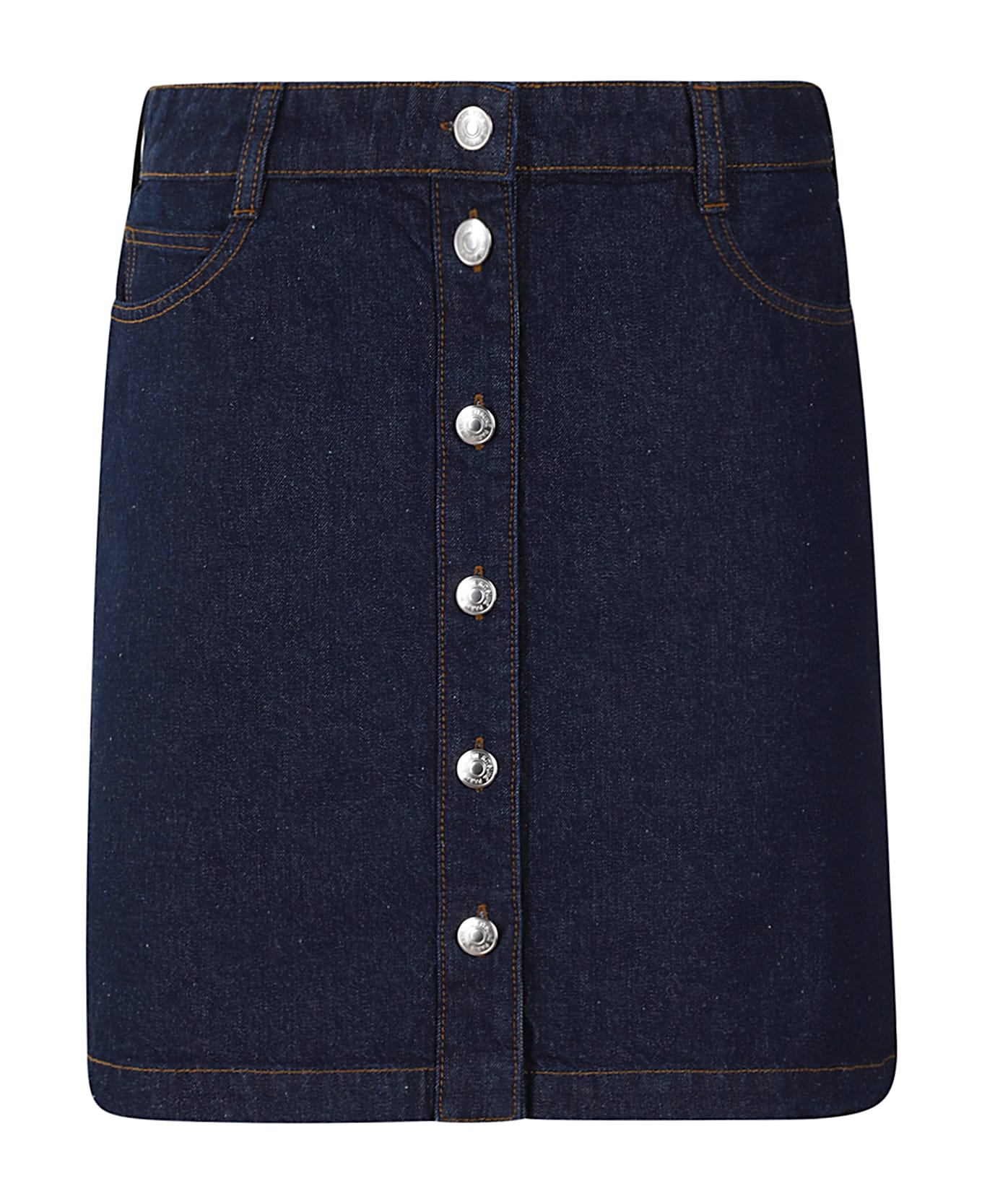 Maison Kitsuné Buttoned Denim Mini Skirt - Indigo