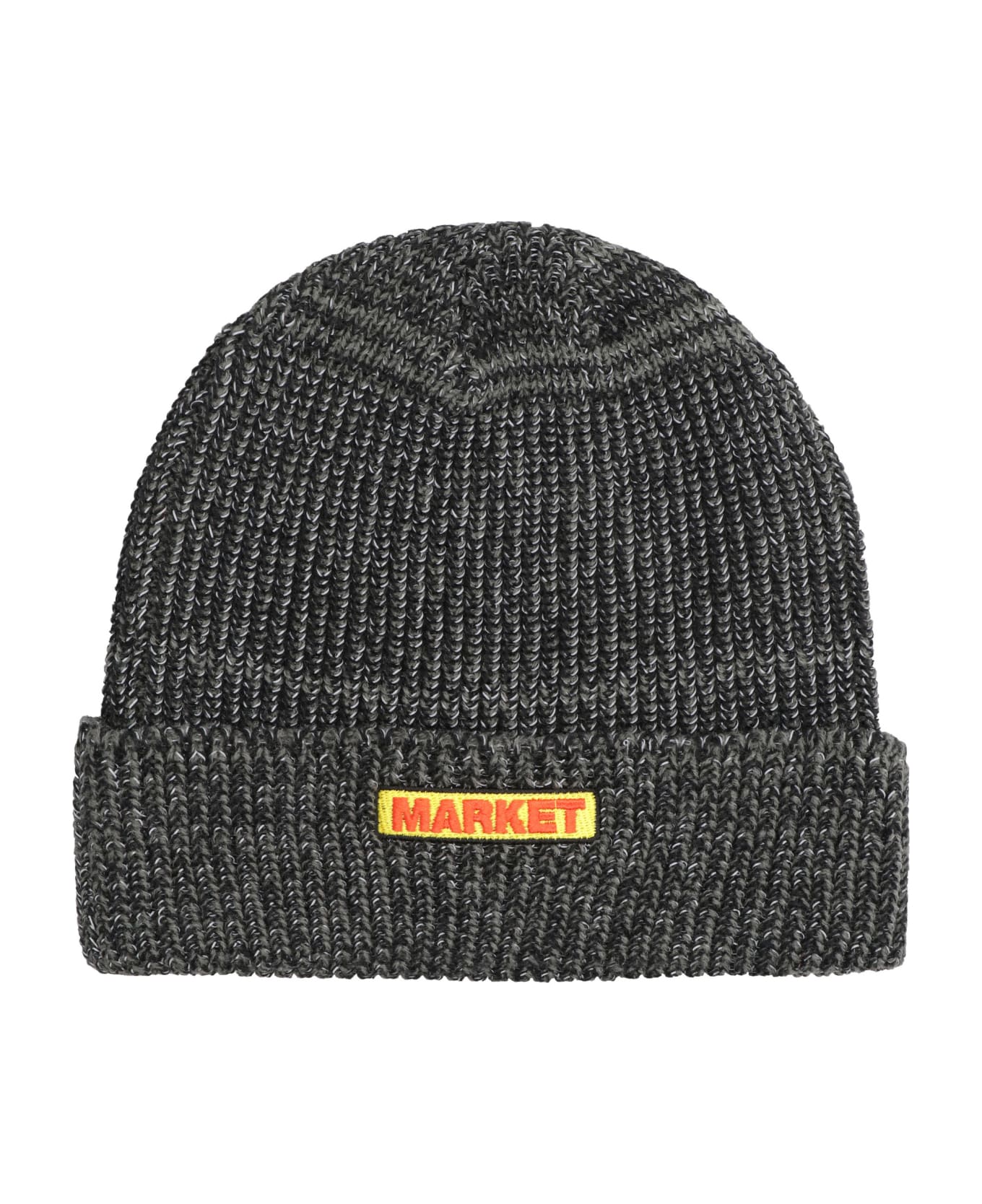 Market Ribbed Knit Beanie - black