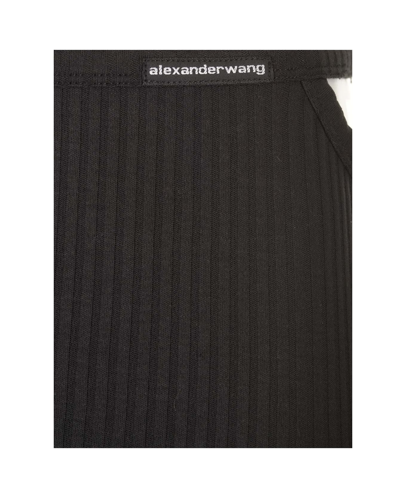 Alexander Wang Long Skirt In Ribbed Stretch Cotton - Black スカート